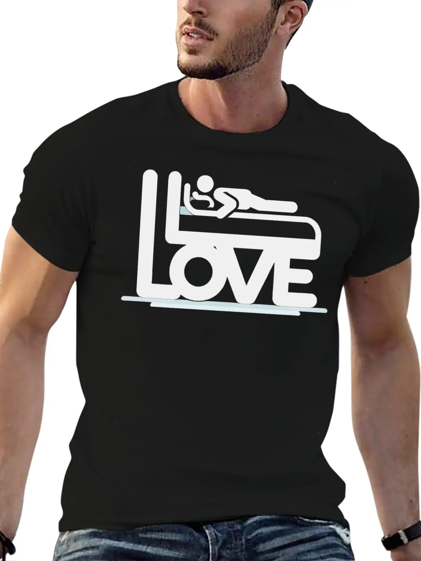 3D Love Typography With Creative Design Lightweight Cotton T-Shirt – Daily Comfort Graphic Shirt