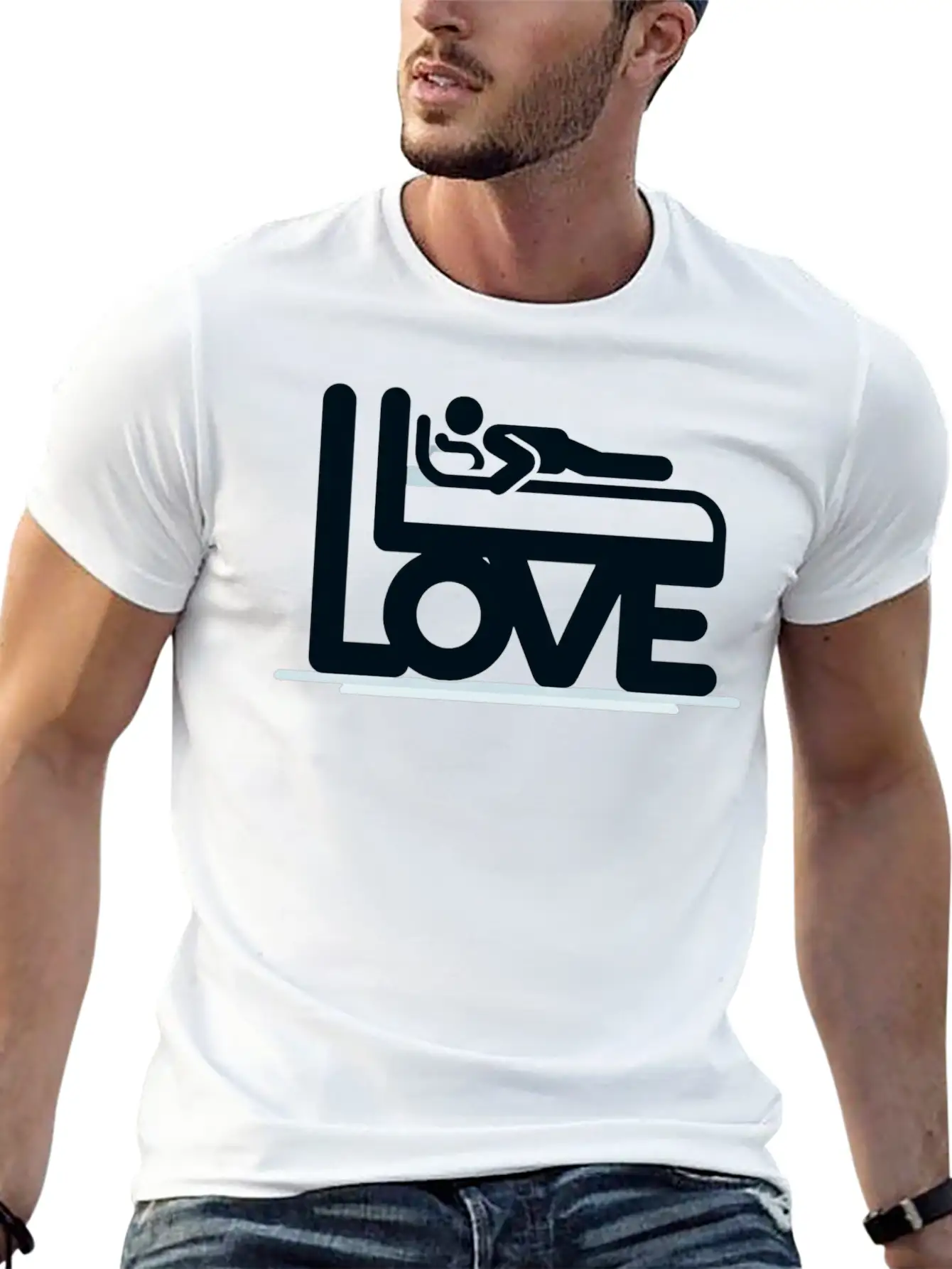 3D Love Typography With Creative Design Lightweight Cotton T-Shirt – Daily Comfort Graphic Shirt