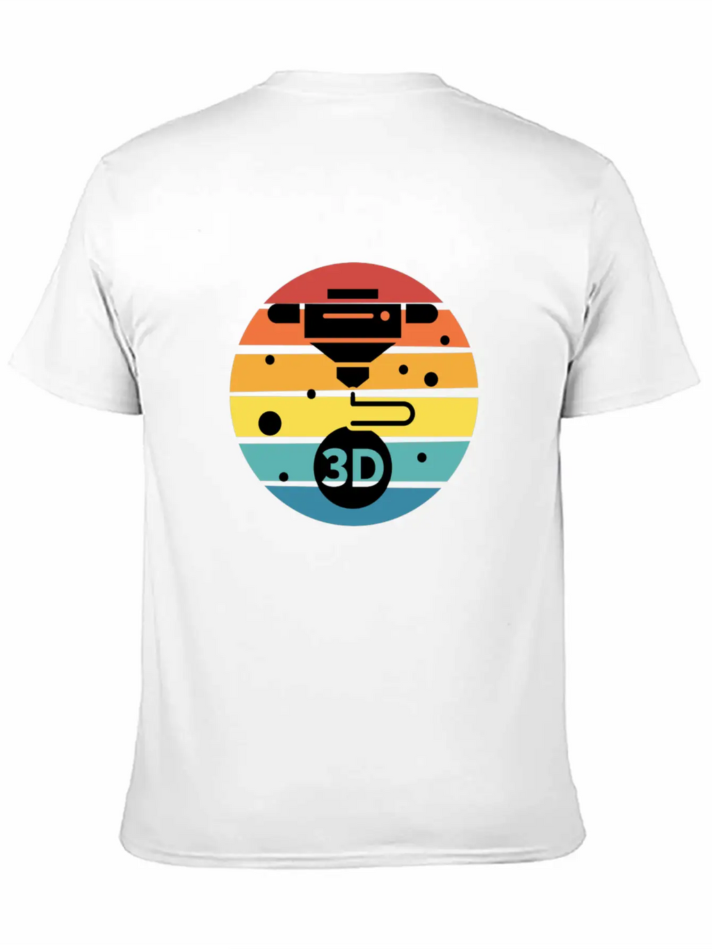3D Print With Retro Style Sunset Classic Crew Neck Graphic Tee – Everyday Minimal Look