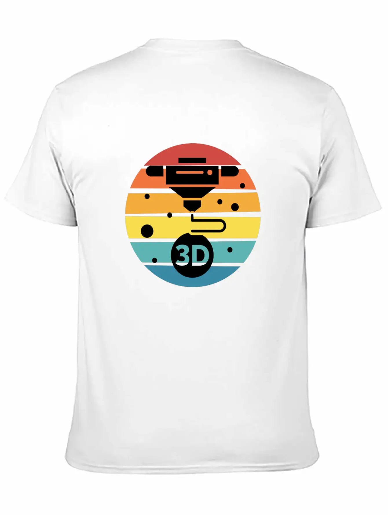 3D Print With Retro Style Sunset Classic Crew Neck Graphic Tee – Everyday Minimal Look