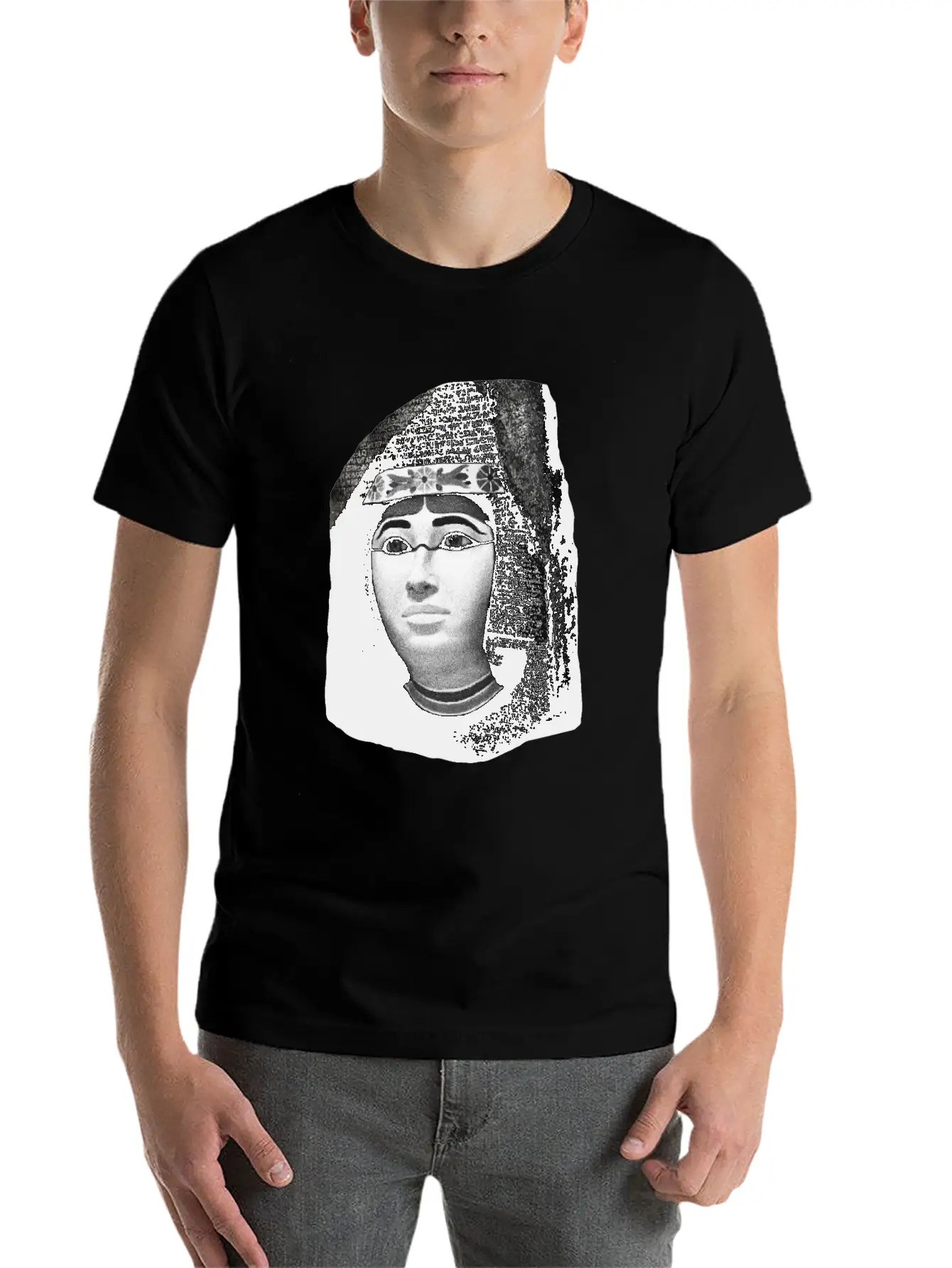 3d Rosetta Stone With Egyptian Woman Classic Fit Graphic Tee For Daily Comfort – Unisex Cotton Shirt