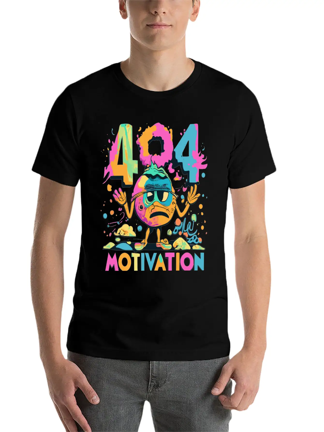 404 - Motivation Not Found Essential Cotton Tee For Daily Outfits – Unisex Style