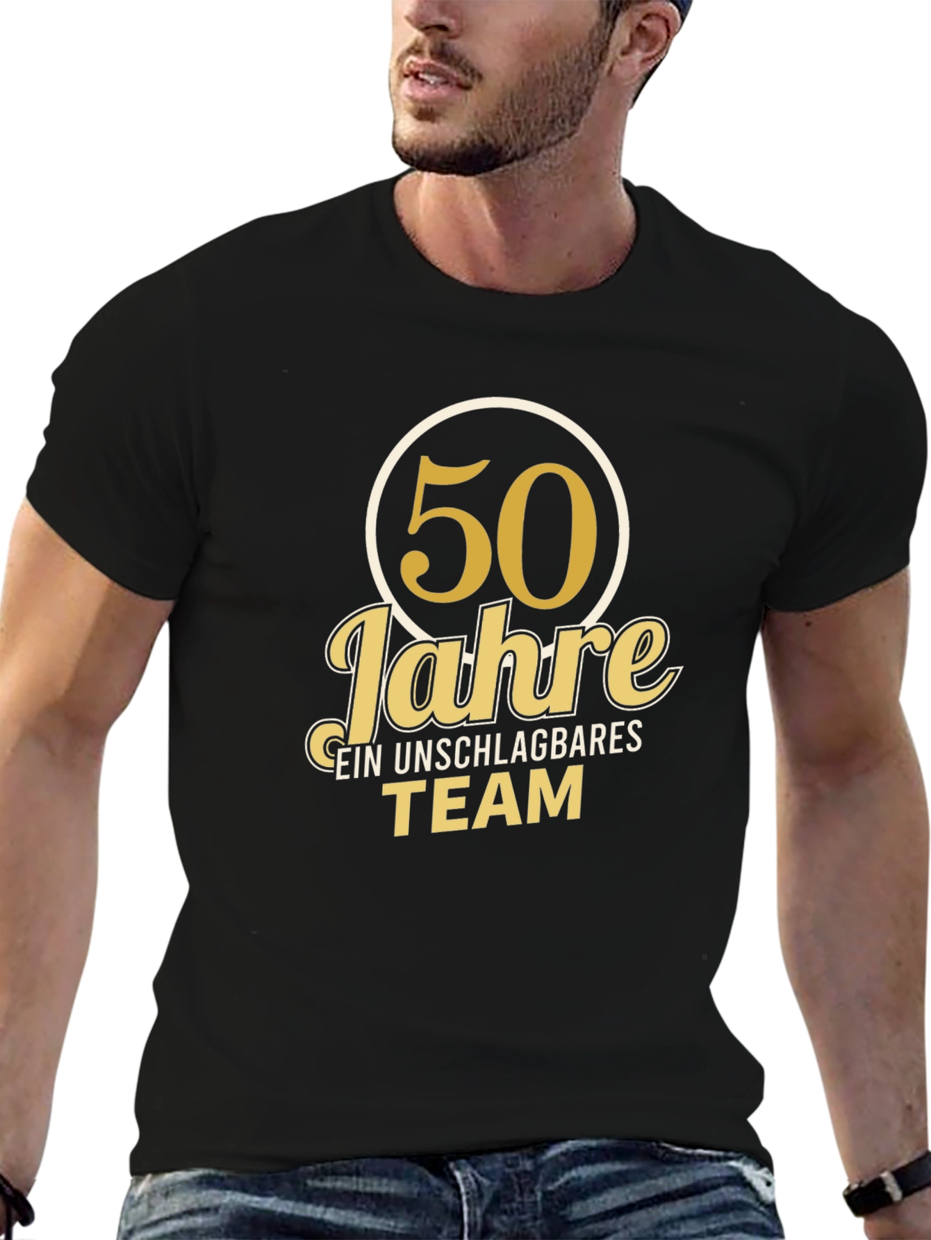50 Jahre T-Shirt - Unschlagbares Team - Black Tee