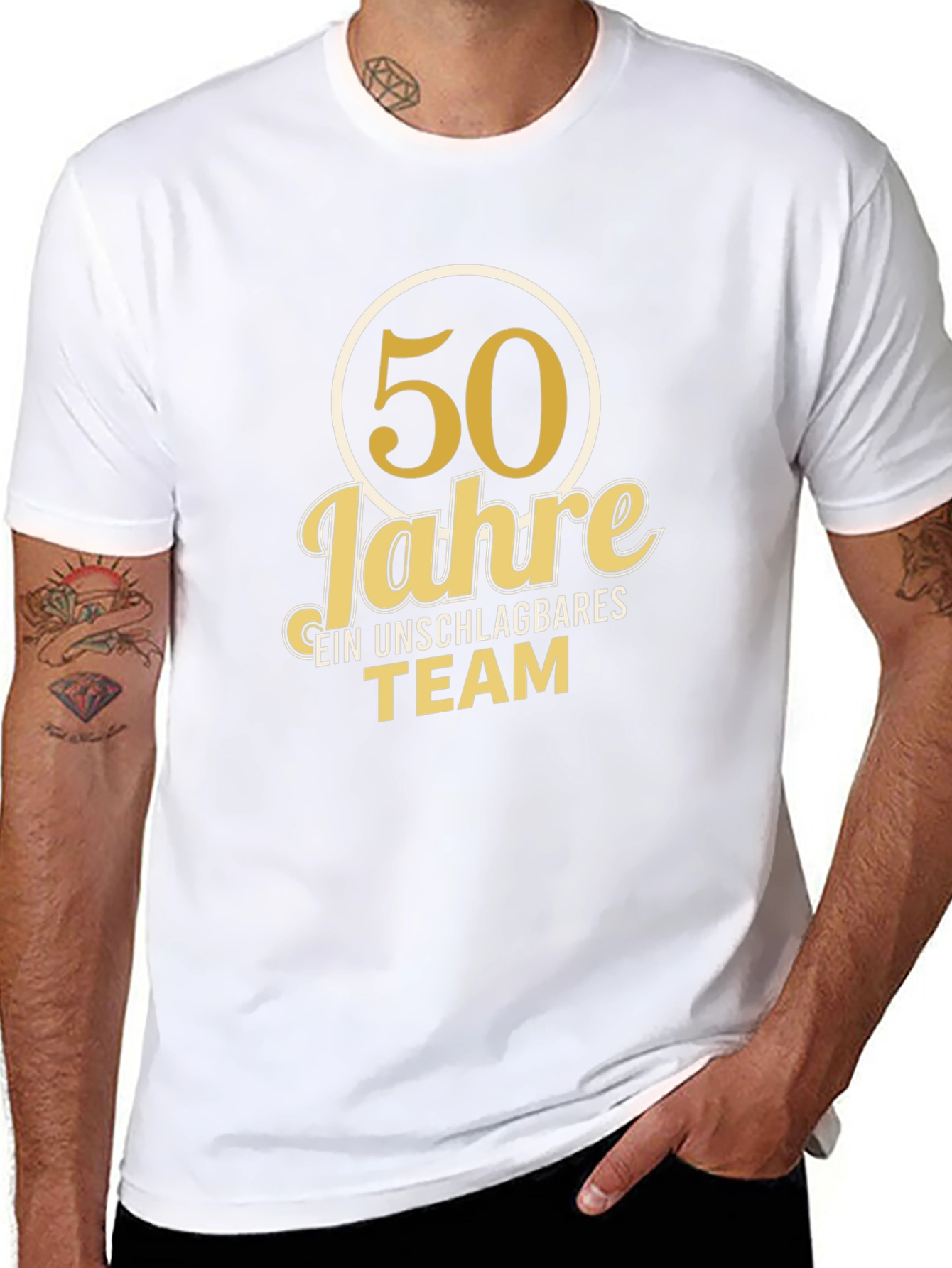 50 Jahre T-Shirt - Unschlagbares Team - Black Tee