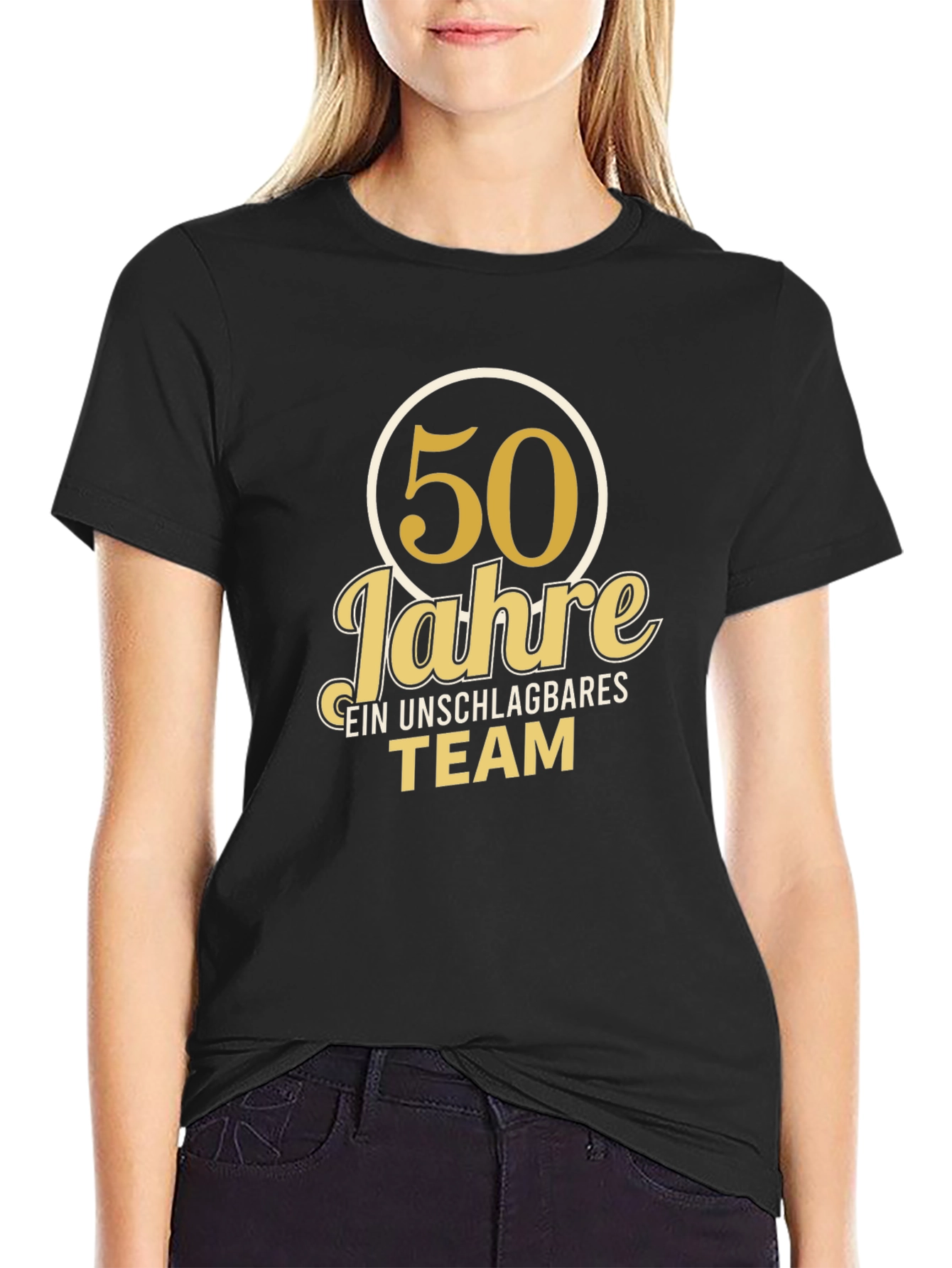 50 Jahre T-Shirt - Unschlagbares Team - Black Tee