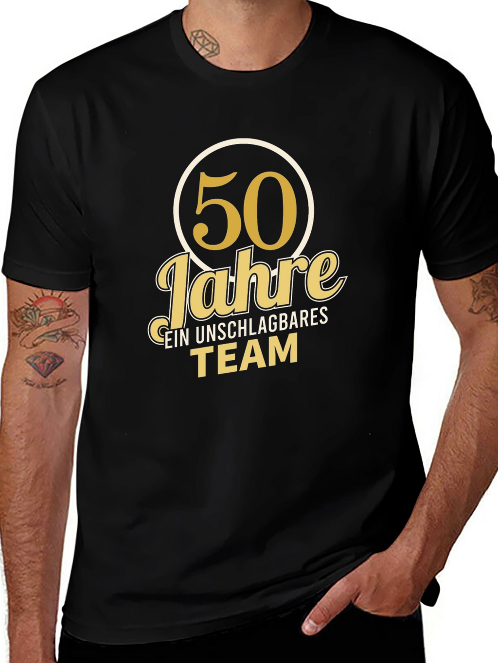 50 Jahre T-Shirt - Unschlagbares Team - Black Tee