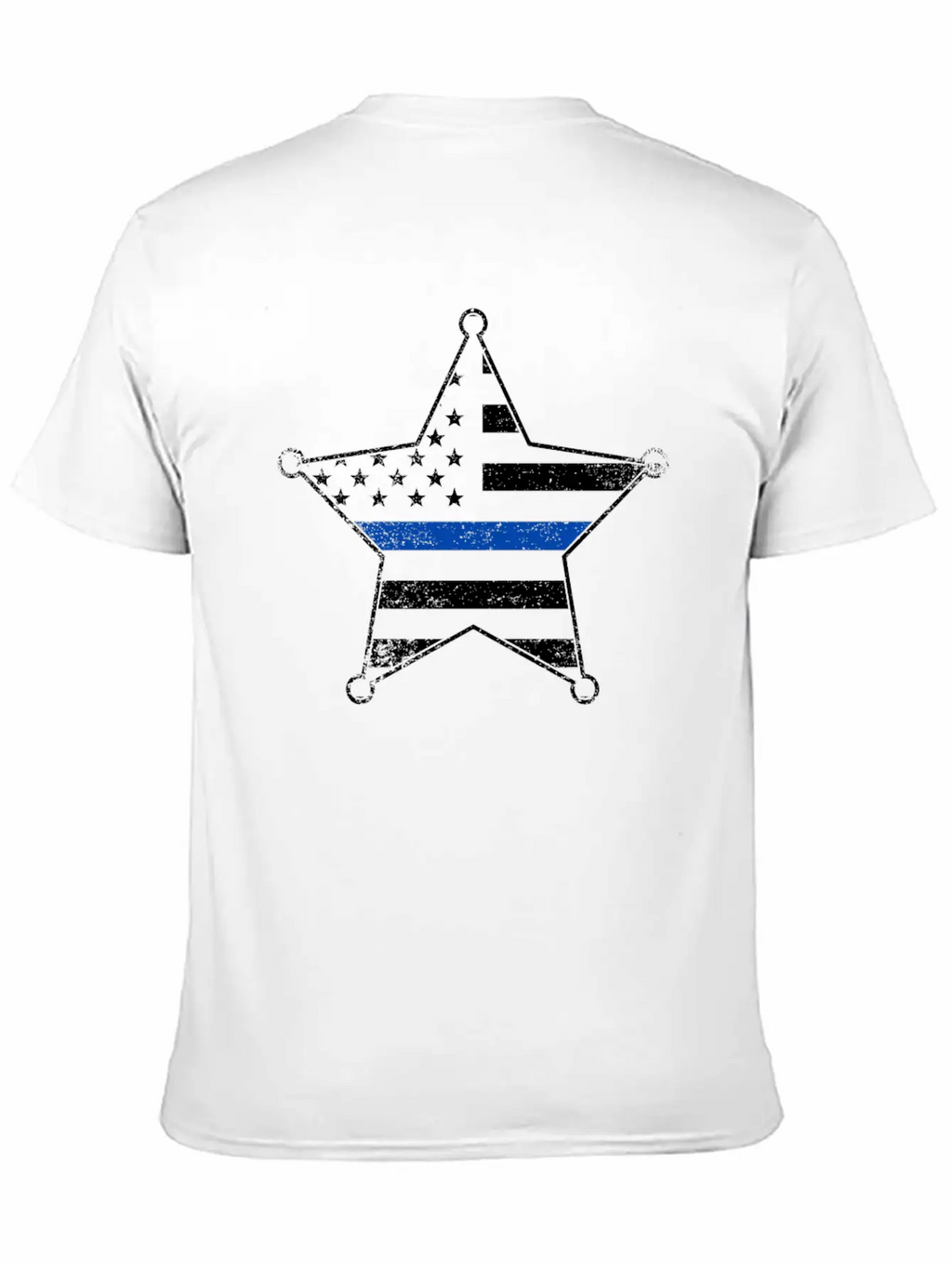 5 Star Deputy Sheriff Badge Silhouettes Flag Thin Blue Line Soft Cotton Short Sleeve Tee – Unisex Wardrobe Staple