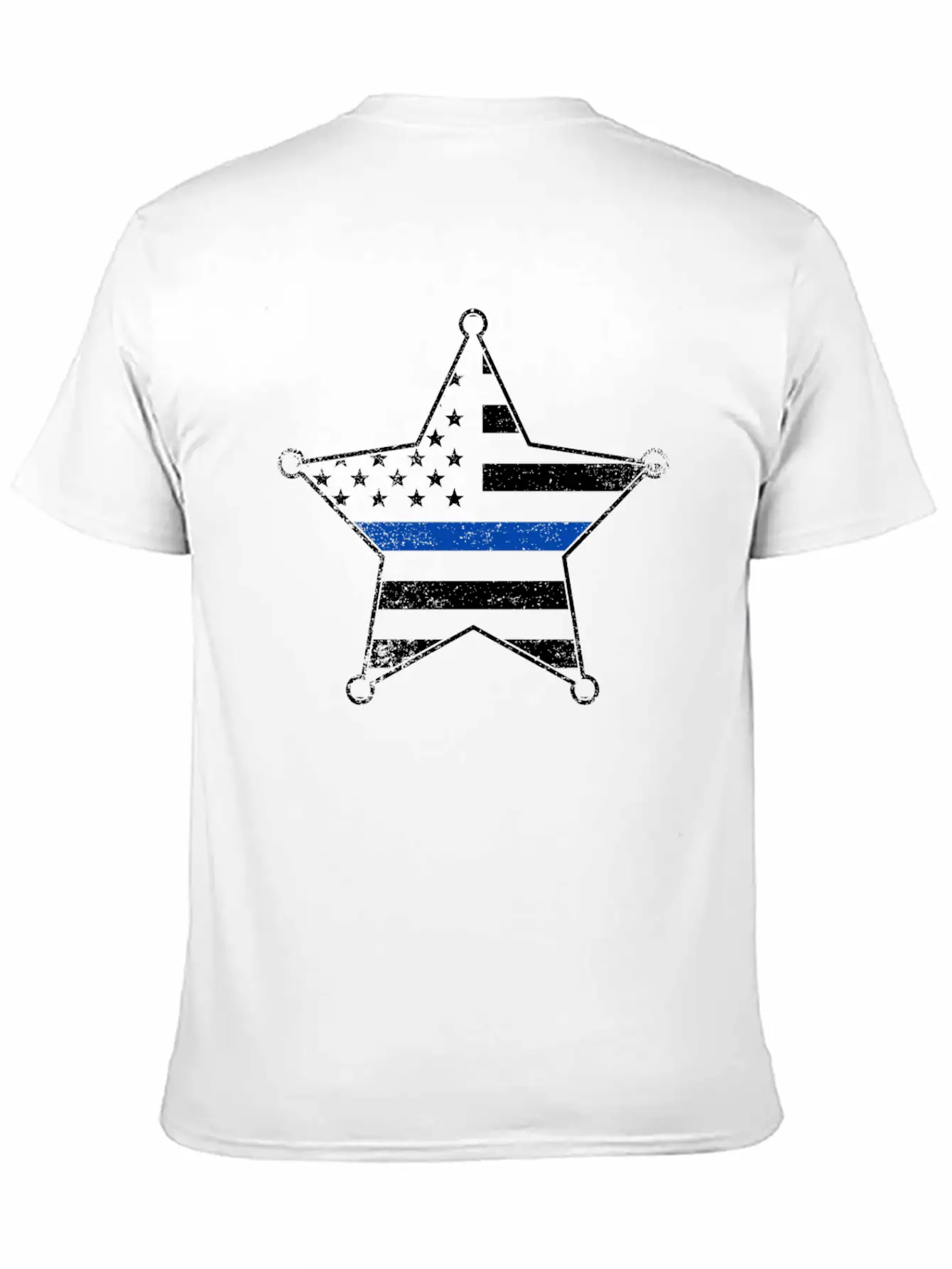 5 Star Deputy Sheriff Badge Silhouettes Flag Thin Blue Line Soft Cotton Short Sleeve Tee – Unisex Wardrobe Staple