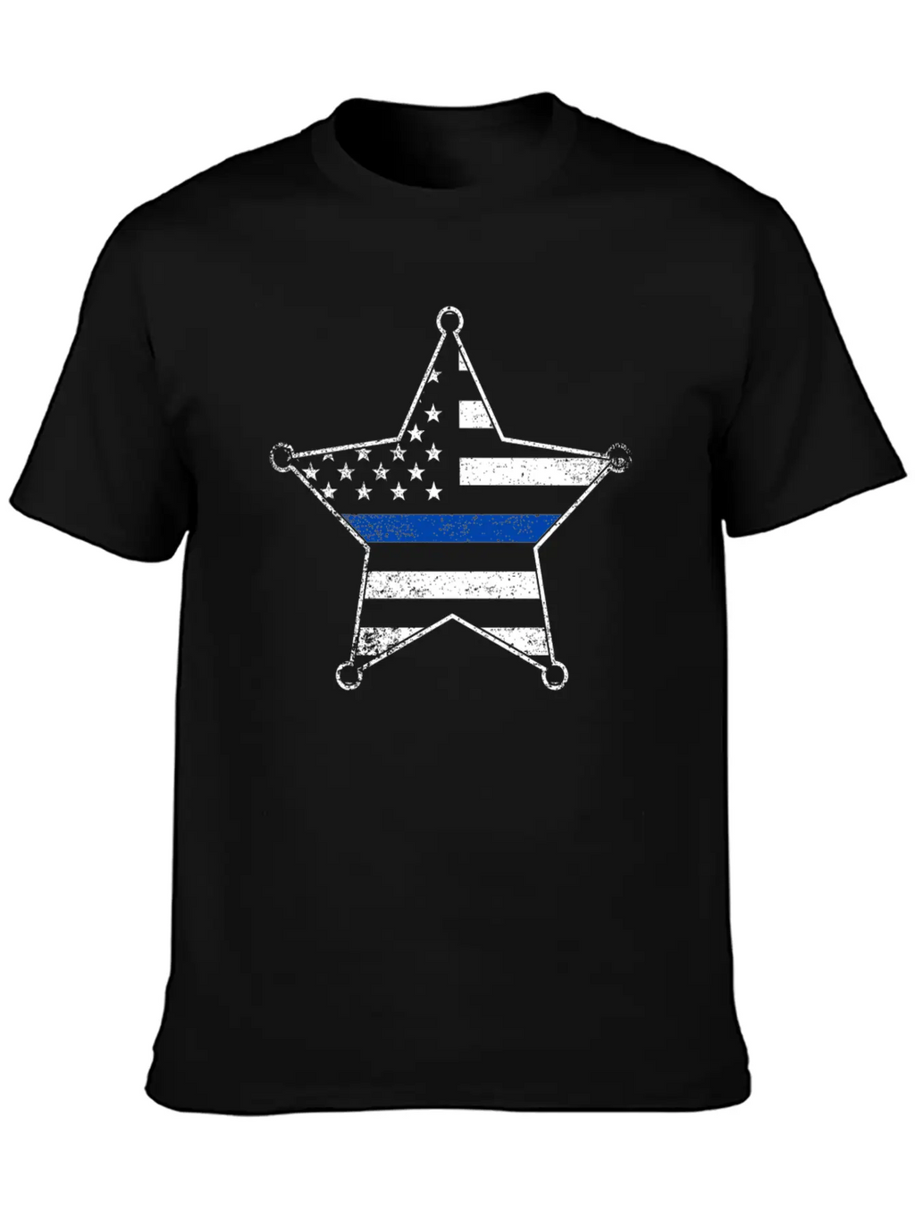 5 Star Deputy Sheriff Badge Silhouettes Flag Thin Blue Line Soft Cotton Short Sleeve Tee – Unisex Wardrobe Staple