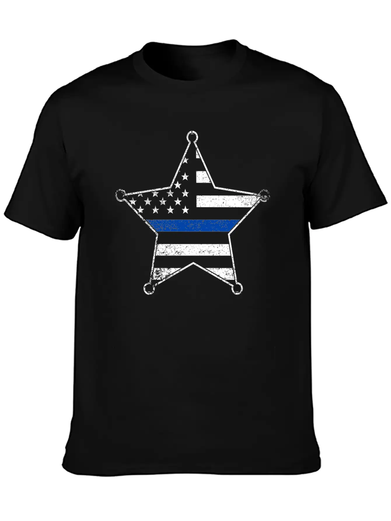 5 Star Deputy Sheriff Badge Silhouettes Flag Thin Blue Line Soft Cotton Short Sleeve Tee – Unisex Wardrobe Staple