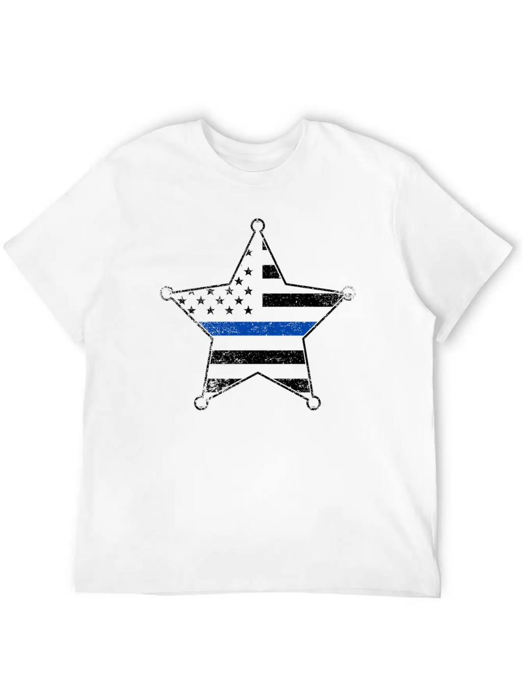 5 Star Deputy Sheriff Badge Silhouettes Flag Thin Blue Line Soft Cotton Short Sleeve Tee – Unisex Wardrobe Staple