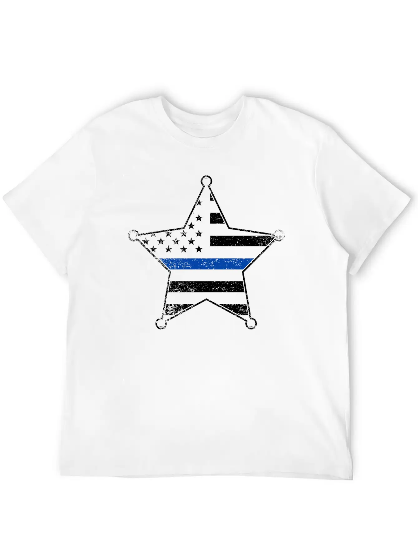 5 Star Deputy Sheriff Badge Silhouettes Flag Thin Blue Line Soft Cotton Short Sleeve Tee – Unisex Wardrobe Staple