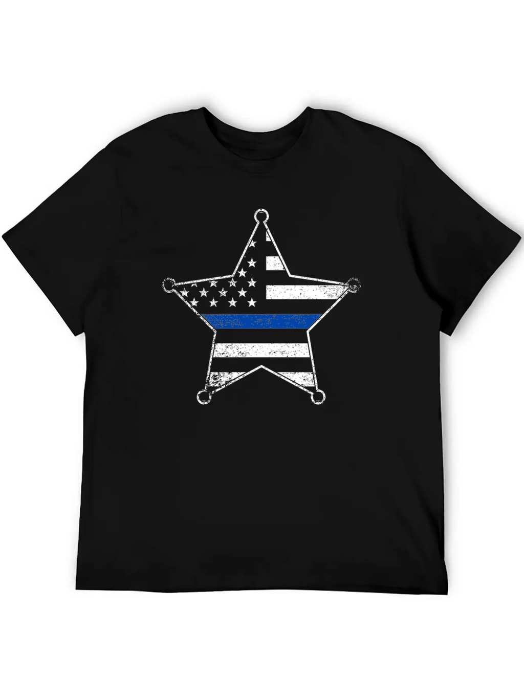 5 Star Deputy Sheriff Badge Silhouettes Flag Thin Blue Line Soft Cotton Short Sleeve Tee – Unisex Wardrobe Staple