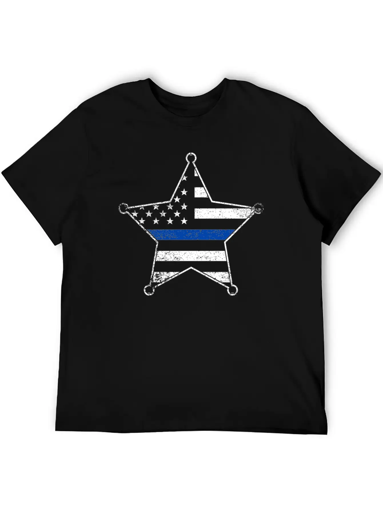 5 Star Deputy Sheriff Badge Silhouettes Flag Thin Blue Line Soft Cotton Short Sleeve Tee – Unisex Wardrobe Staple