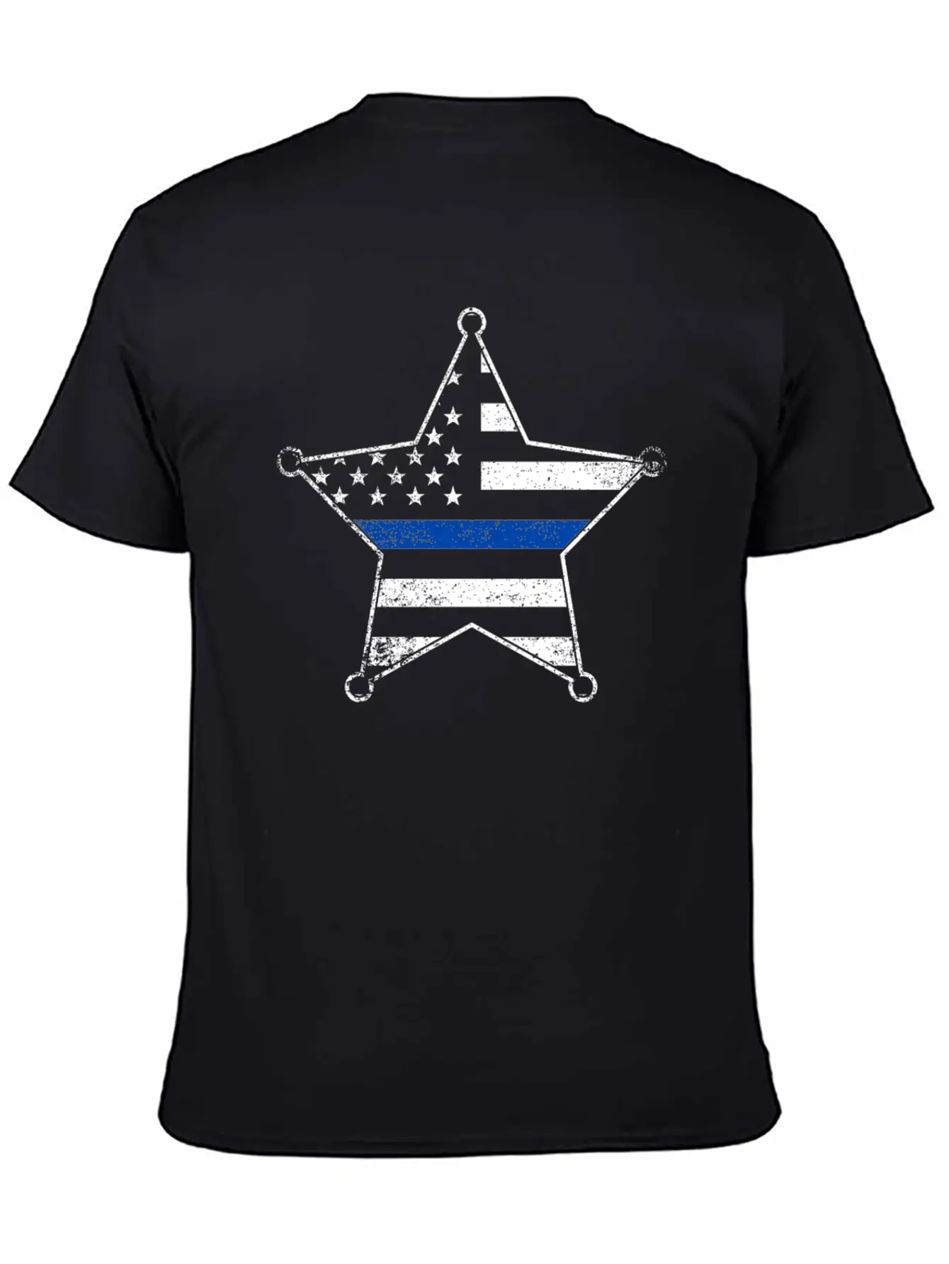 5 Star Deputy Sheriff Badge Silhouettes Flag Thin Blue Line Soft Cotton Short Sleeve Tee – Unisex Wardrobe Staple