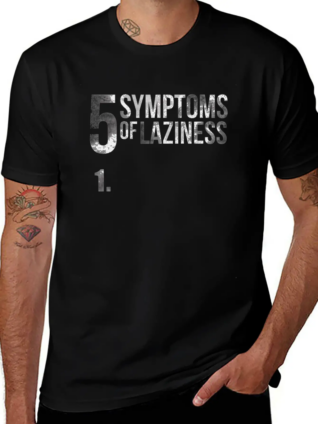 5 Symptoms Of Laziness Funny Saying Lazy Soft Cotton Short Sleeve Tee – Unisex Wardrobe Staple