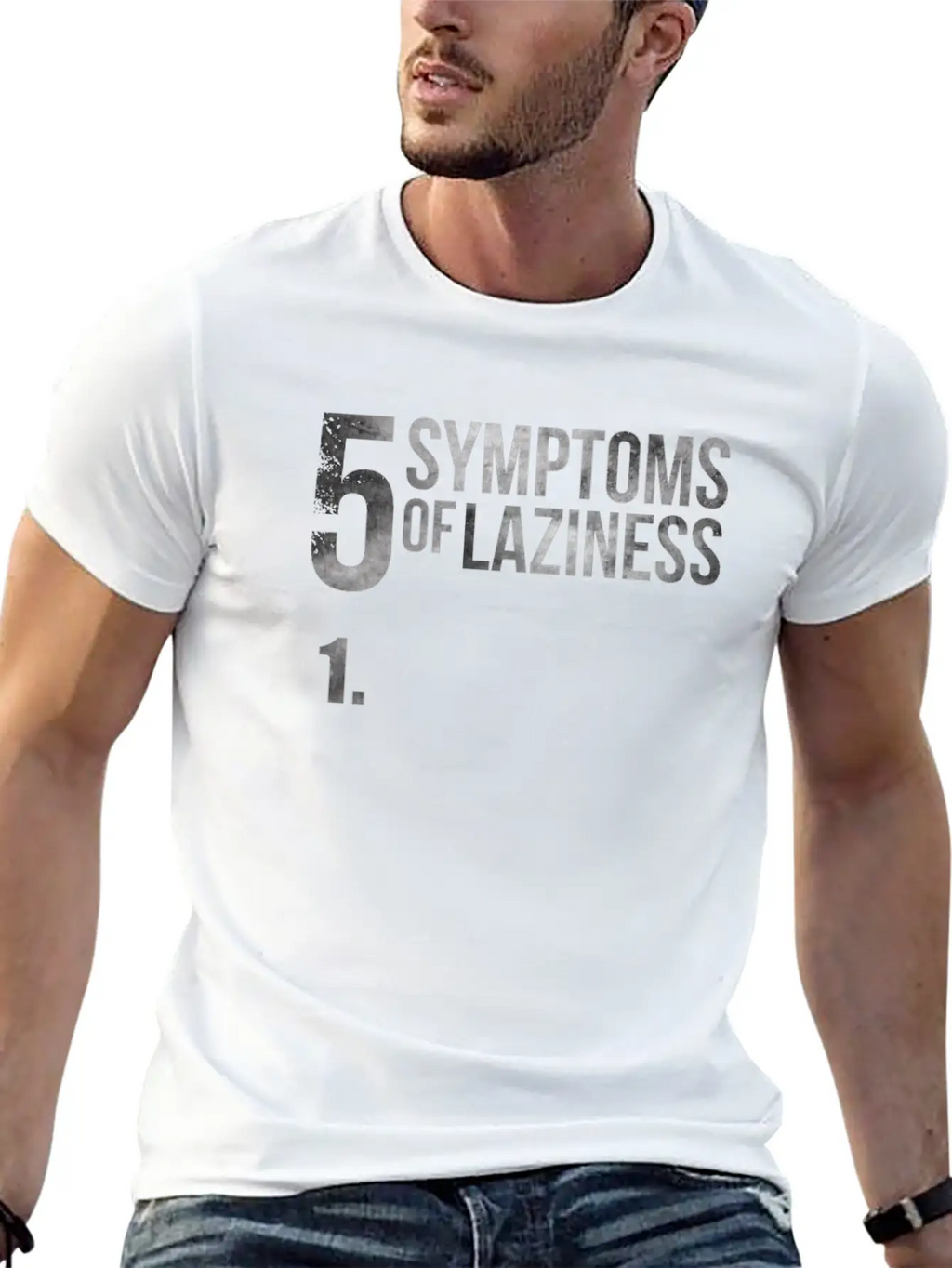 5 Symptoms Of Laziness Funny Saying Lazy Soft Cotton Short Sleeve Tee – Unisex Wardrobe Staple