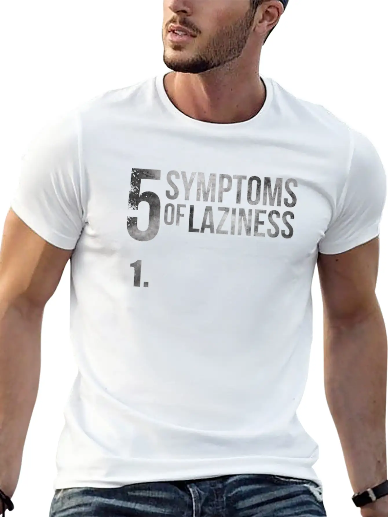 5 Symptoms Of Laziness Funny Saying Lazy Soft Cotton Short Sleeve Tee – Unisex Wardrobe Staple