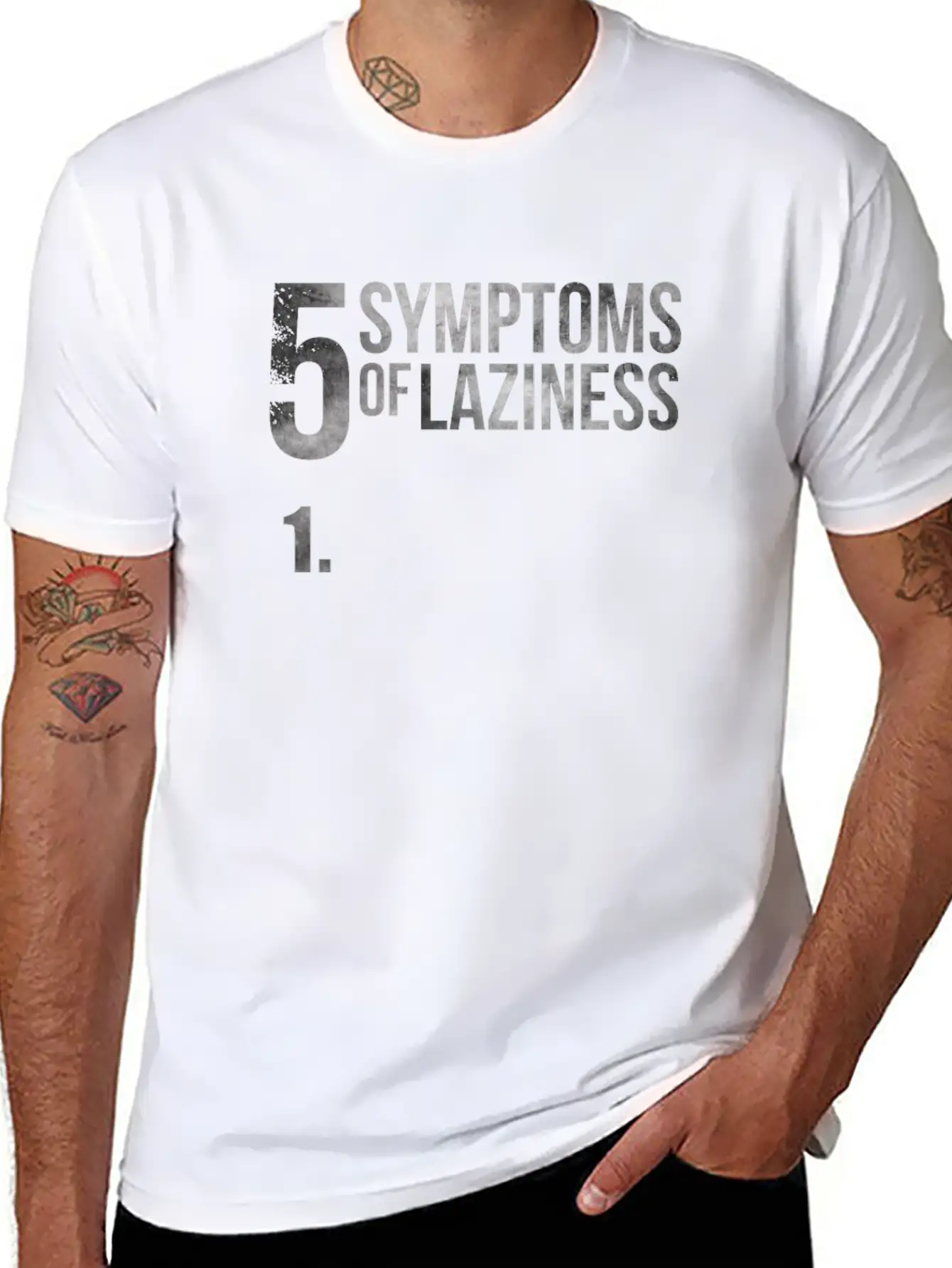5 Symptoms Of Laziness Funny Saying Lazy Soft Cotton Short Sleeve Tee – Unisex Wardrobe Staple