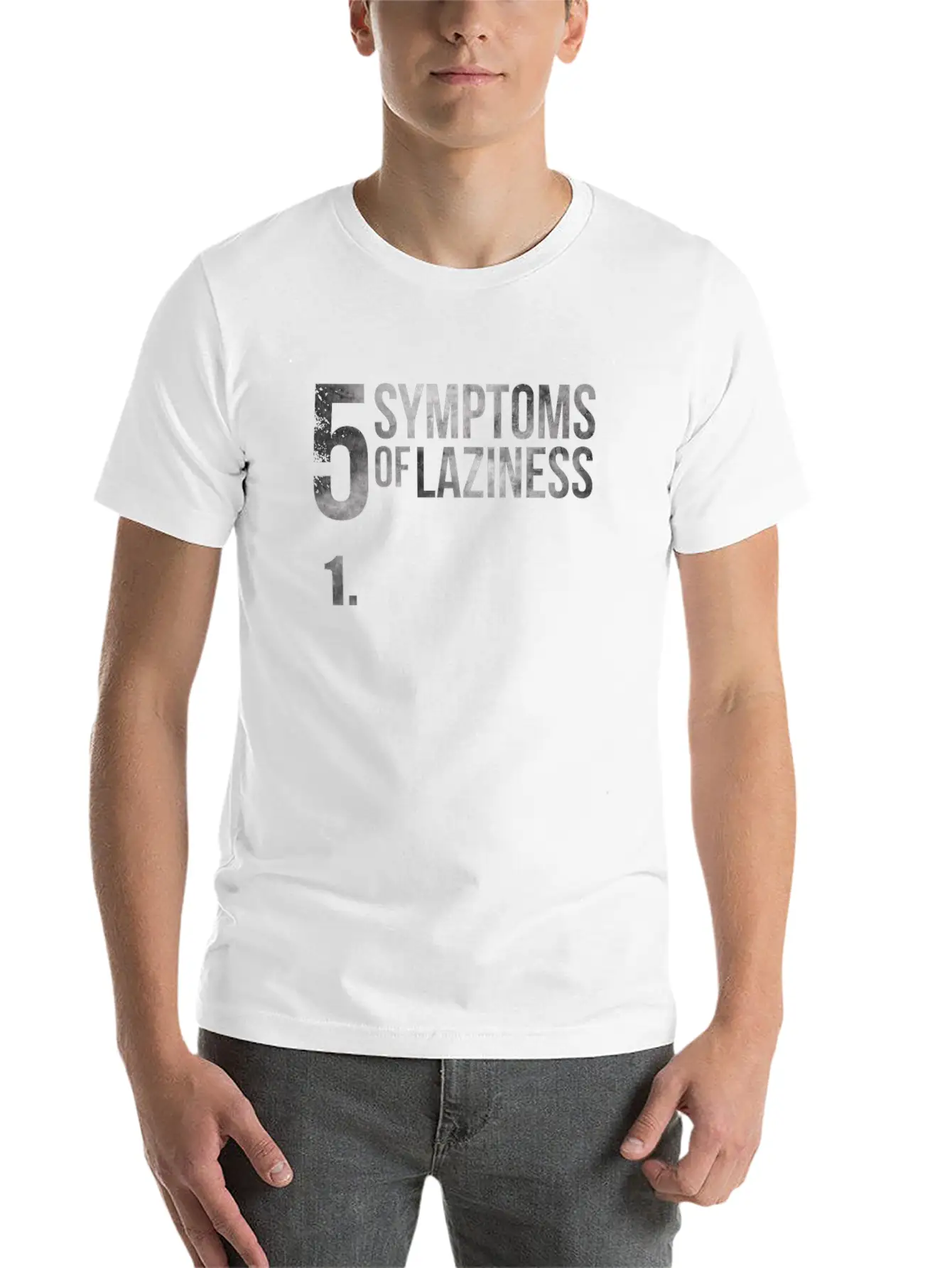 5 Symptoms Of Laziness Funny Saying Lazy Soft Cotton Short Sleeve Tee – Unisex Wardrobe Staple