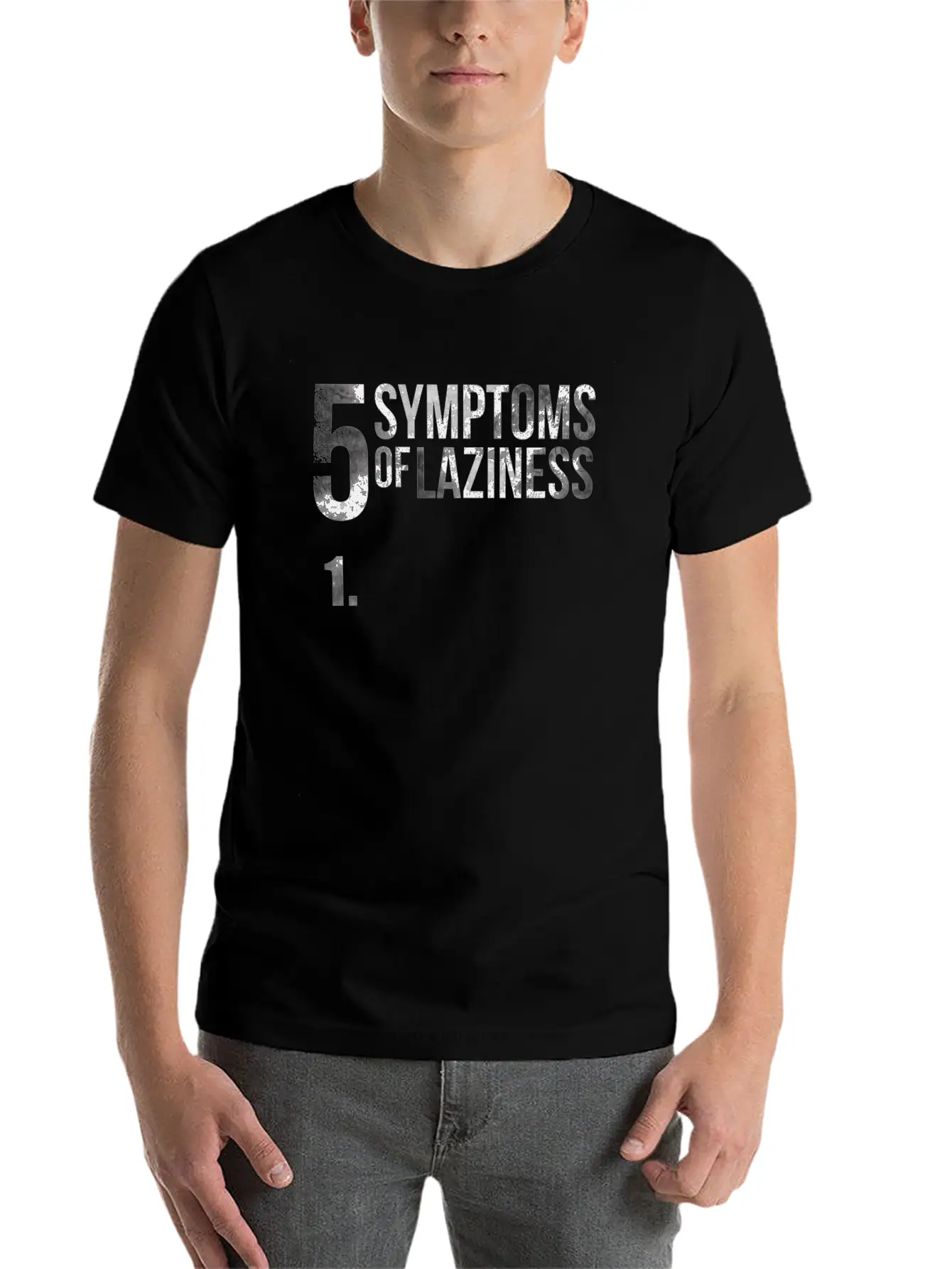 5 Symptoms Of Laziness Funny Saying Lazy Soft Cotton Short Sleeve Tee – Unisex Wardrobe Staple