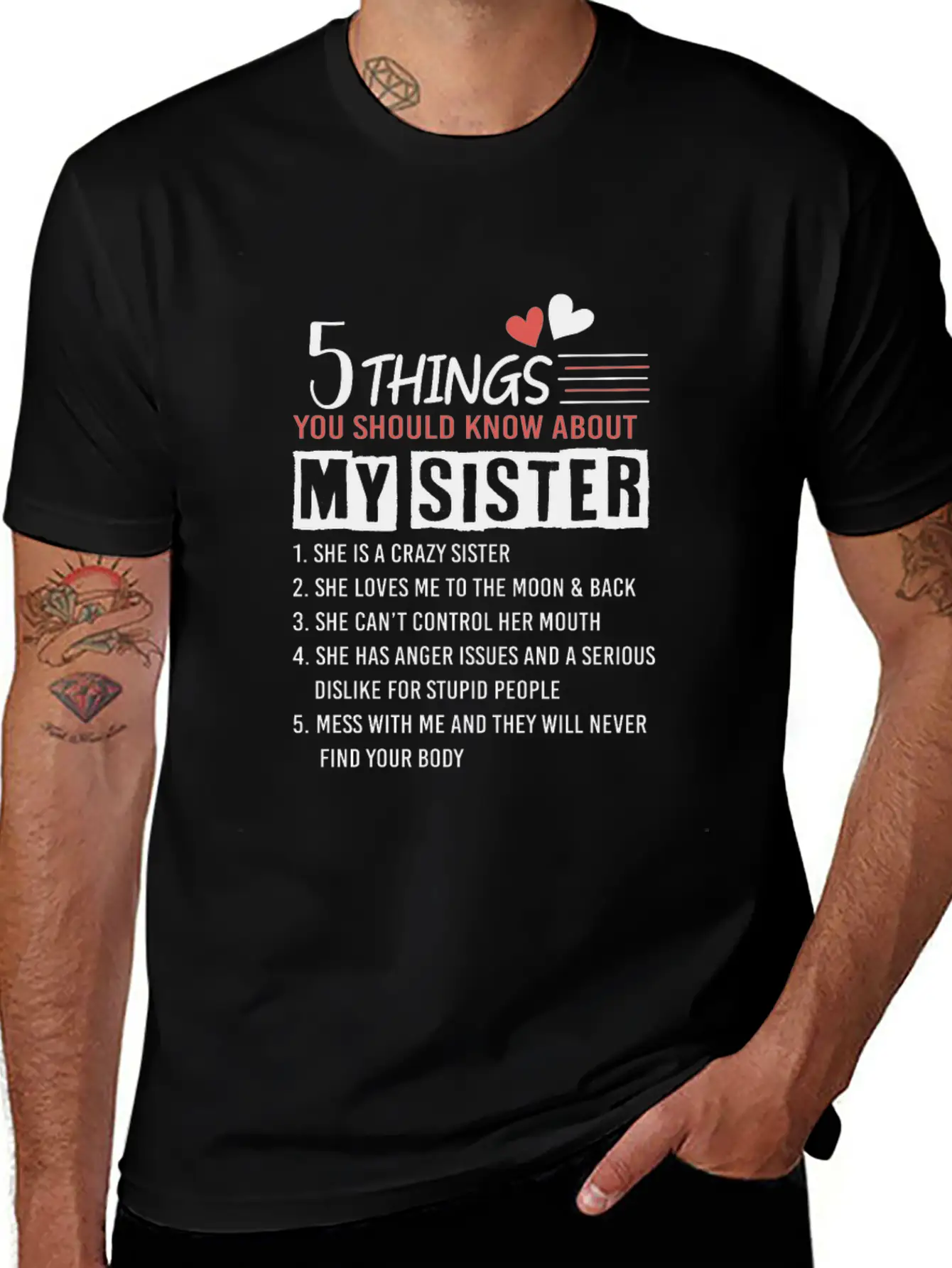 5 Things You Should Know About My Sister Lightweight Cotton T-Shirt – Daily Comfort Graphic Shirt