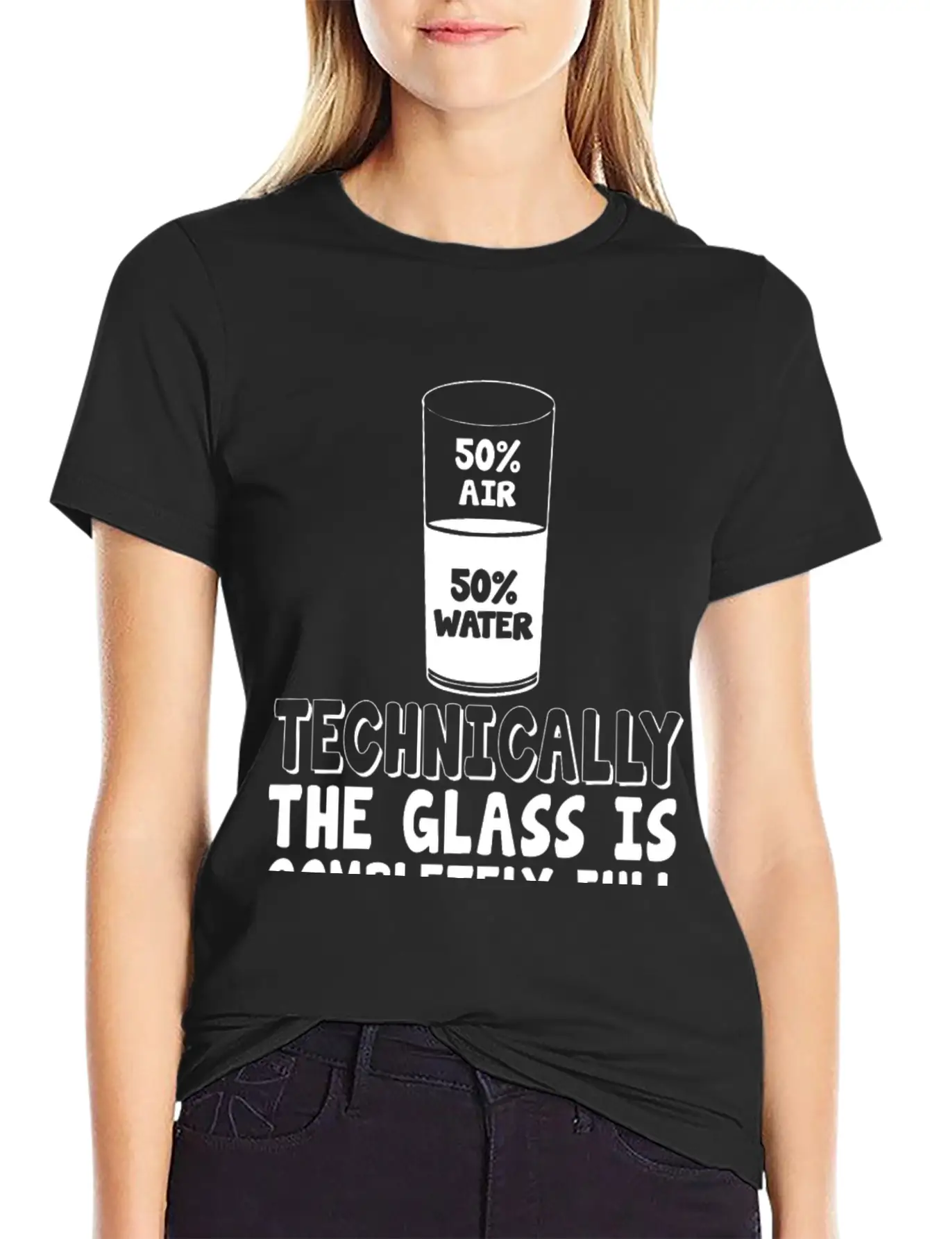 50% Air 50% Water, Techin Lightweight Cotton T-Shirt – Daily Comfort Graphic Shirt