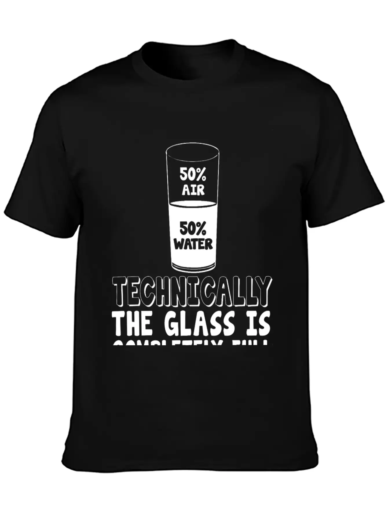 50% Air 50% Water, Techin Lightweight Cotton T-Shirt – Daily Comfort Graphic Shirt