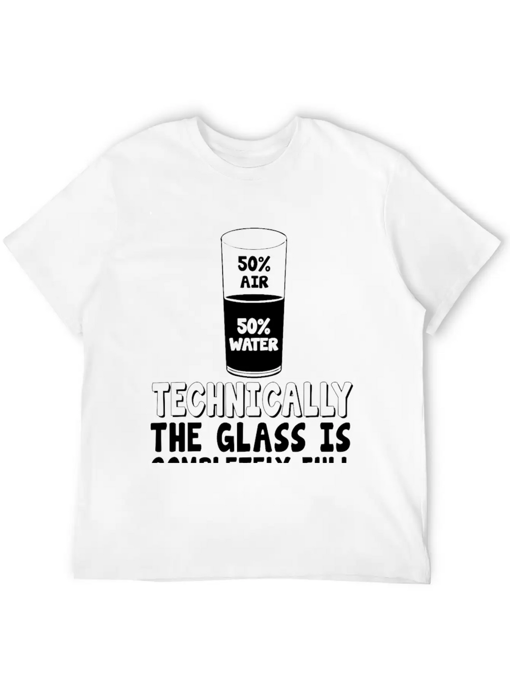 50% Air 50% Water, Techin Lightweight Cotton T-Shirt – Daily Comfort Graphic Shirt