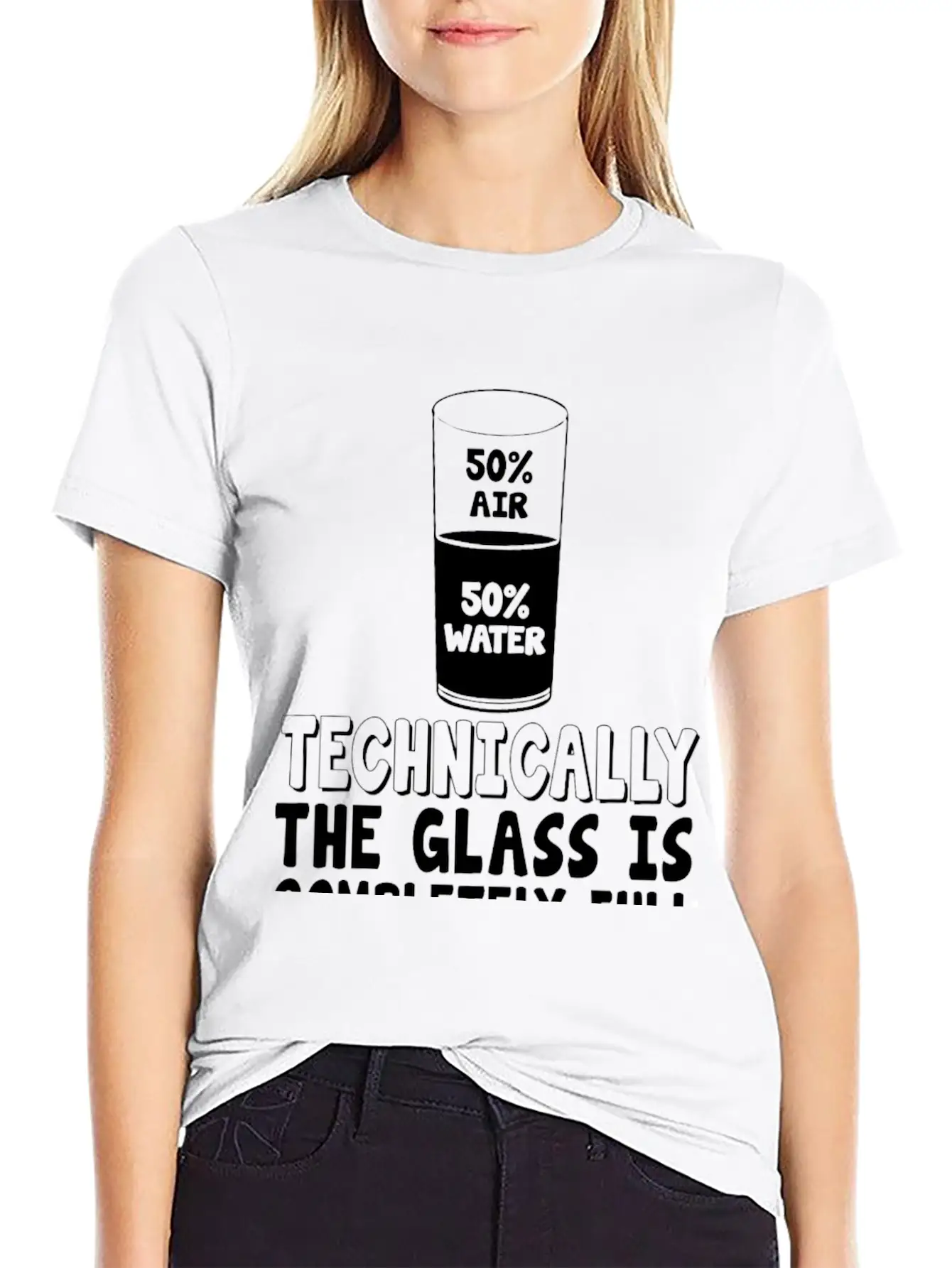 50% Air 50% Water, Techin Lightweight Cotton T-Shirt – Daily Comfort Graphic Shirt