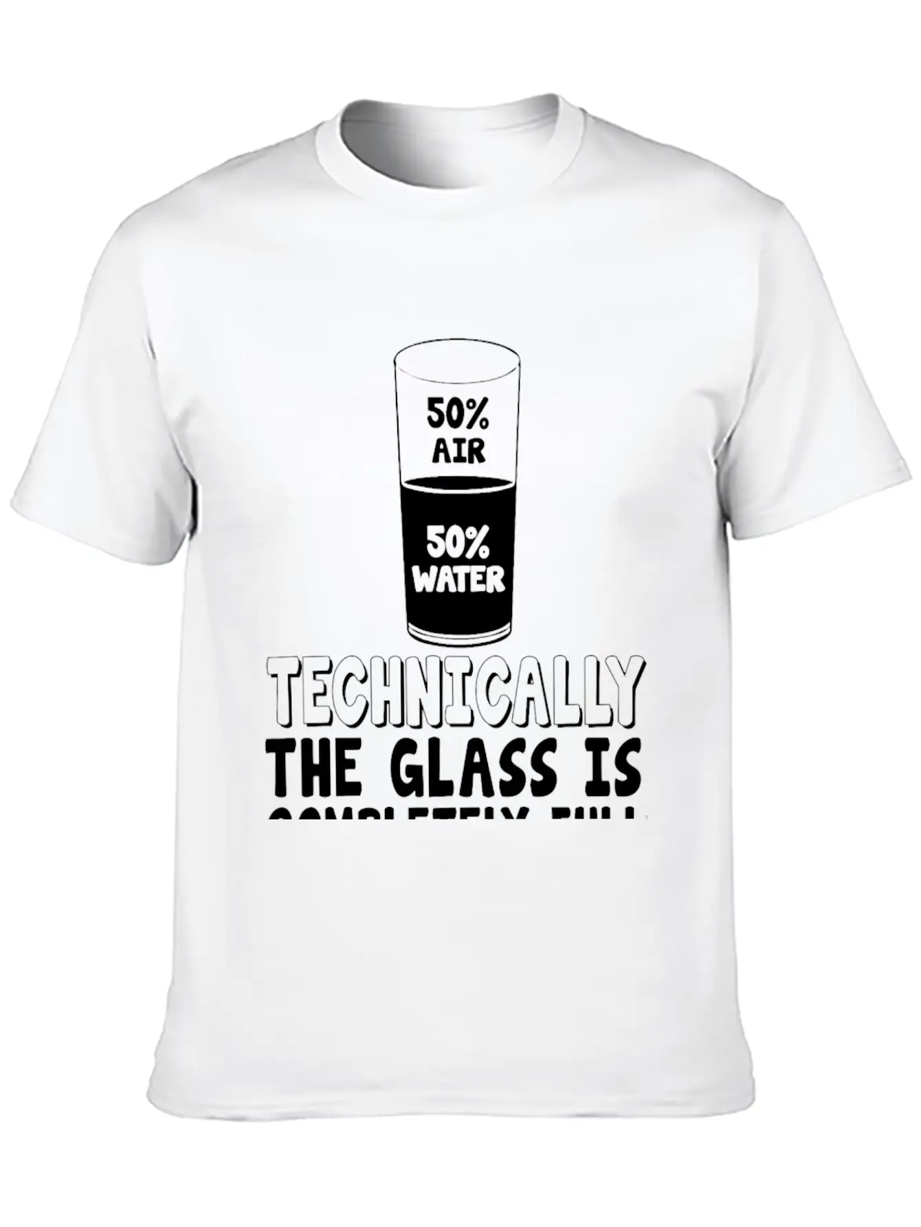 50% Air 50% Water, Techin Lightweight Cotton T-Shirt – Daily Comfort Graphic Shirt