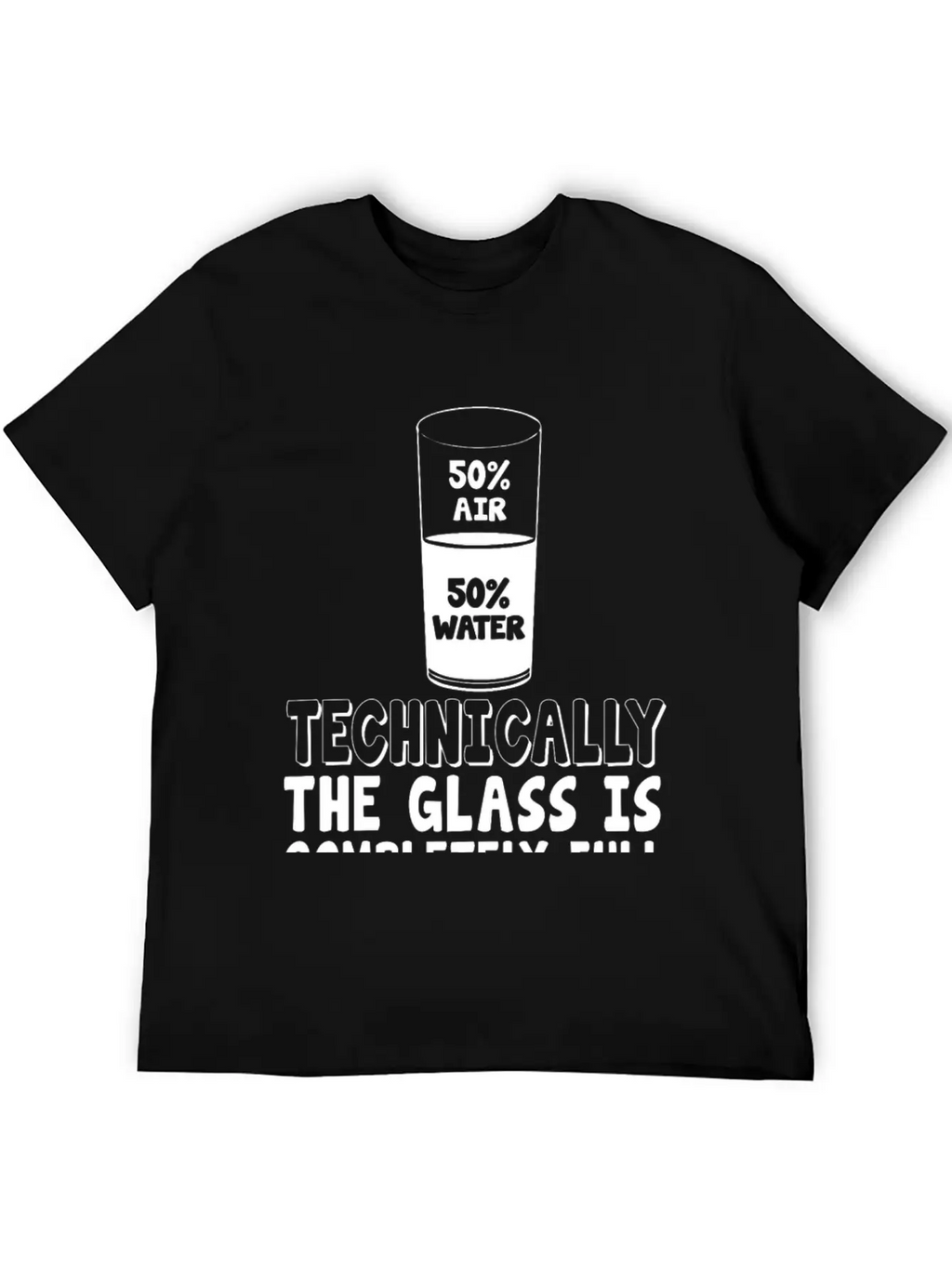 50% Air 50% Water, Techin Lightweight Cotton T-Shirt – Daily Comfort Graphic Shirt