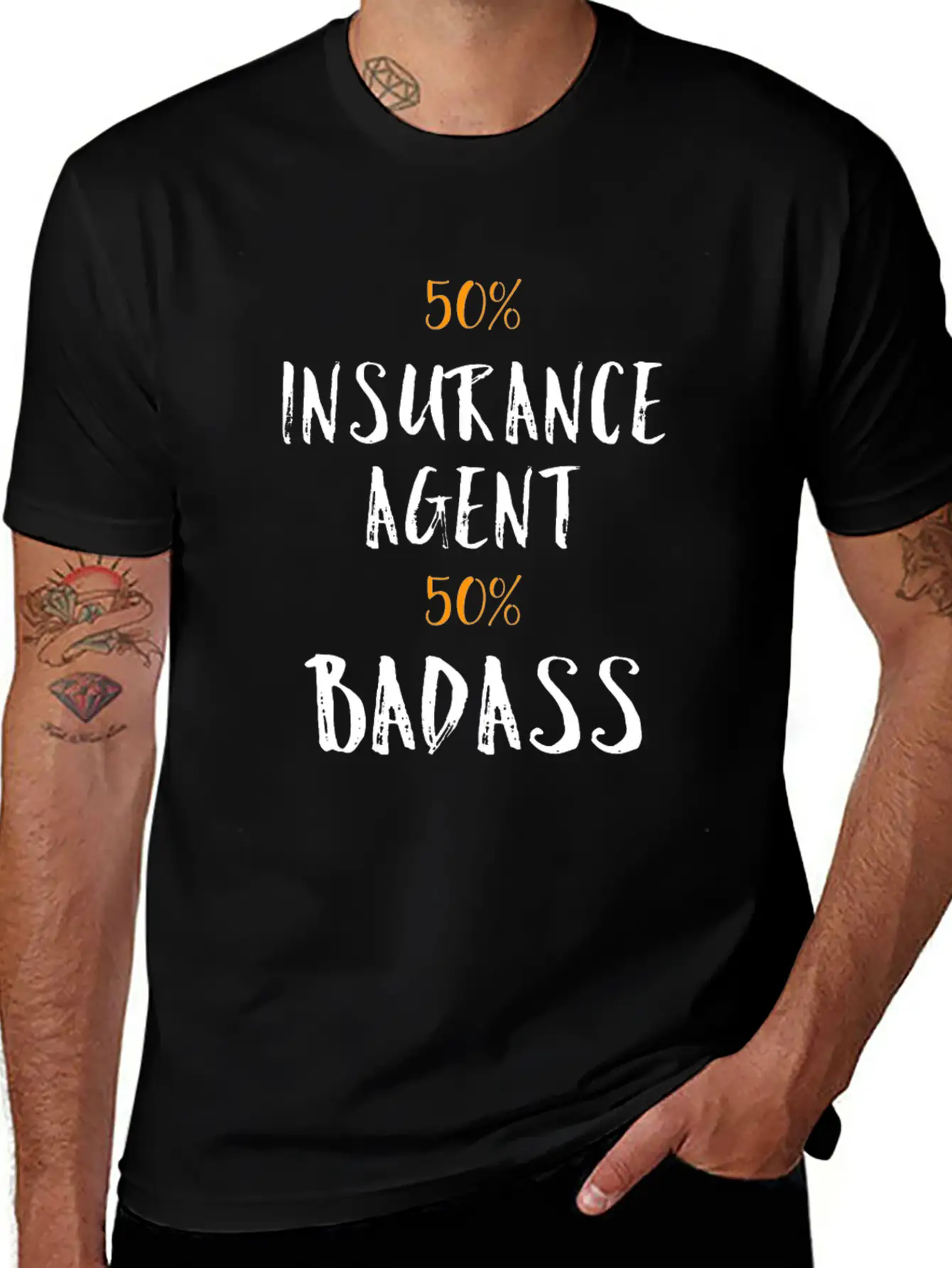 50% Insurance Agent 50% Badass Cool Profession Gif Soft Cotton Short Sleeve Tee – Unisex Wardrobe Staple