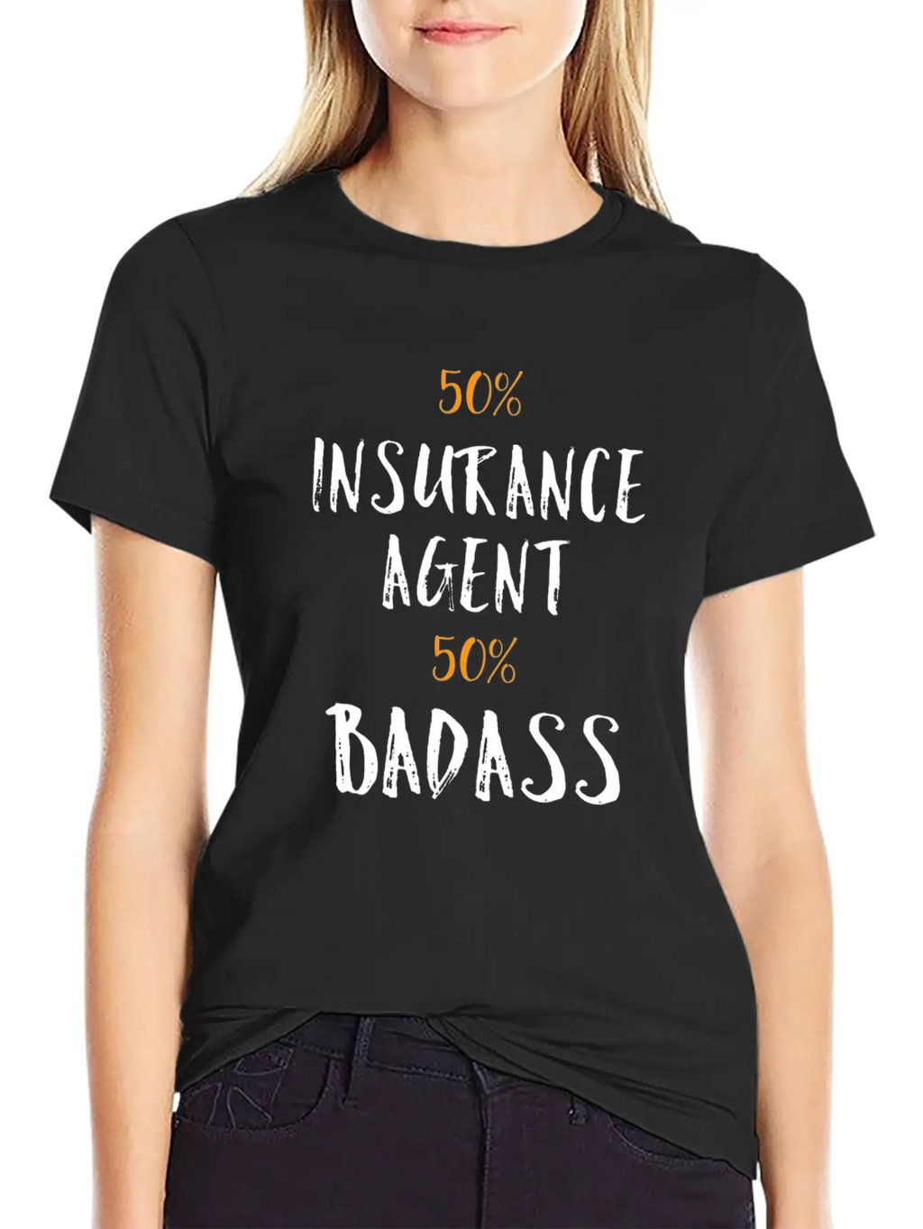 50% Insurance Agent 50% Badass Cool Profession Gif Soft Cotton Short Sleeve Tee – Unisex Wardrobe Staple