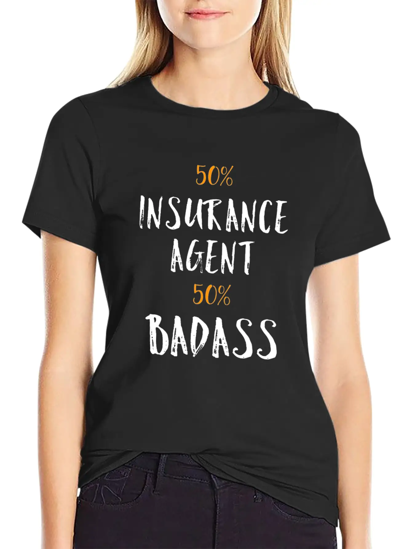 50% Insurance Agent 50% Badass Cool Profession Gif Soft Cotton Short Sleeve Tee – Unisex Wardrobe Staple