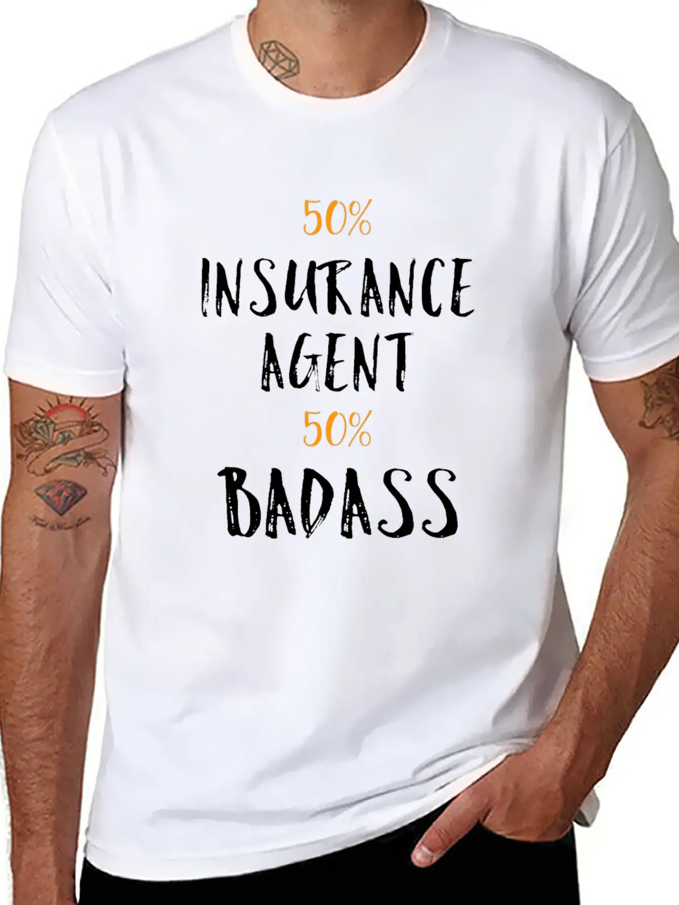 50% Insurance Agent 50% Badass Cool Profession Gif Soft Cotton Short Sleeve Tee – Unisex Wardrobe Staple