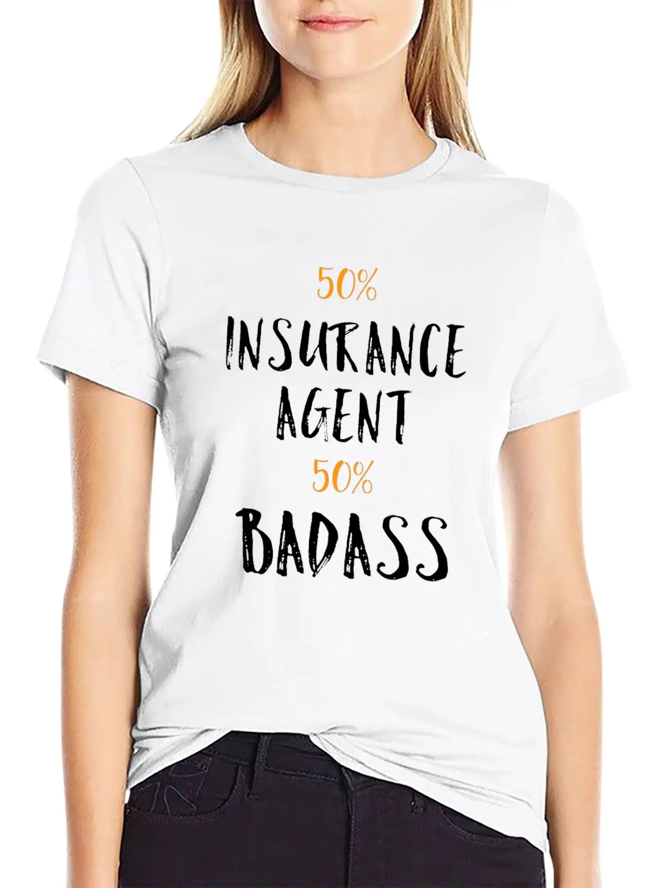 50% Insurance Agent 50% Badass Cool Profession Gif Soft Cotton Short Sleeve Tee – Unisex Wardrobe Staple