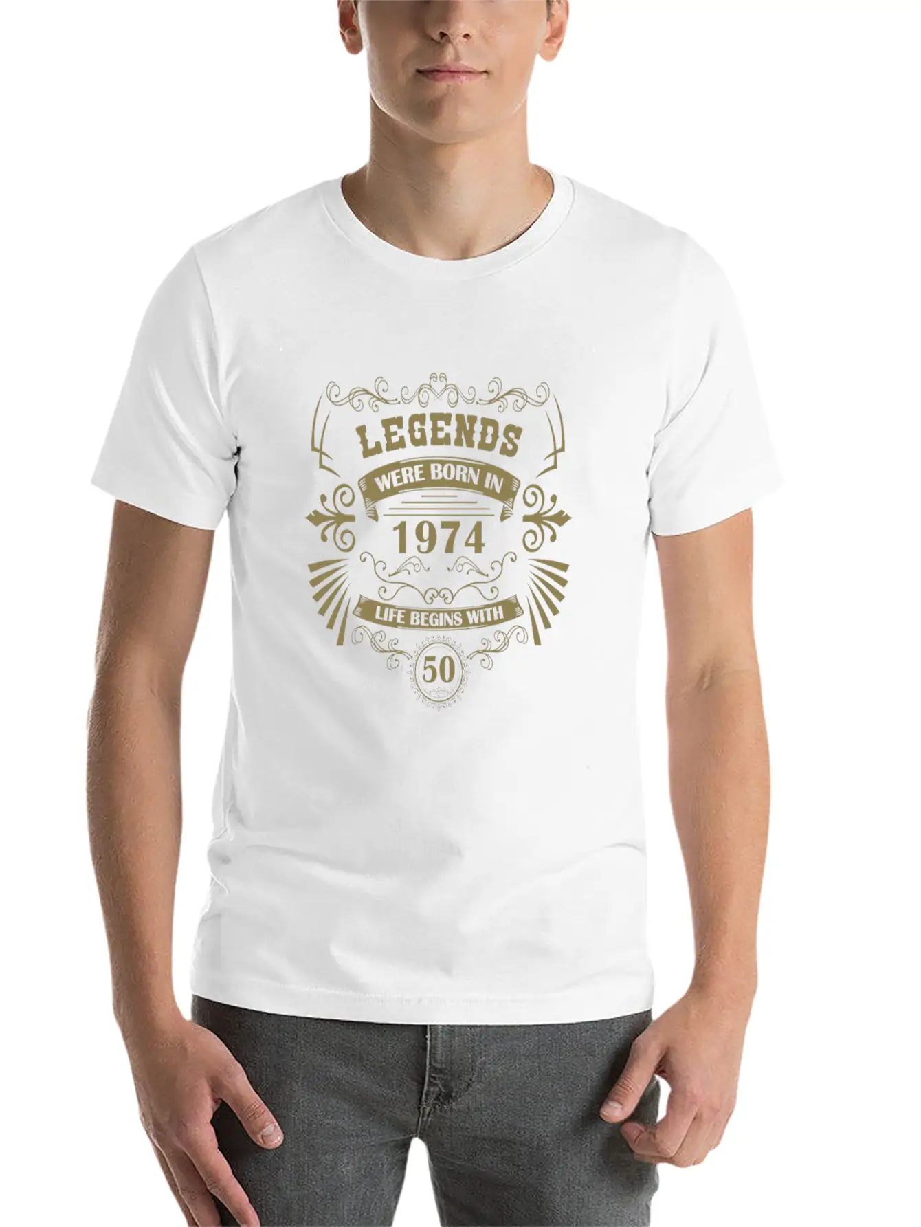 50th Birthday Vintage 1974 Vintage Western Lightweight Cotton T-Shirt – Daily Comfort Graphic Shirt