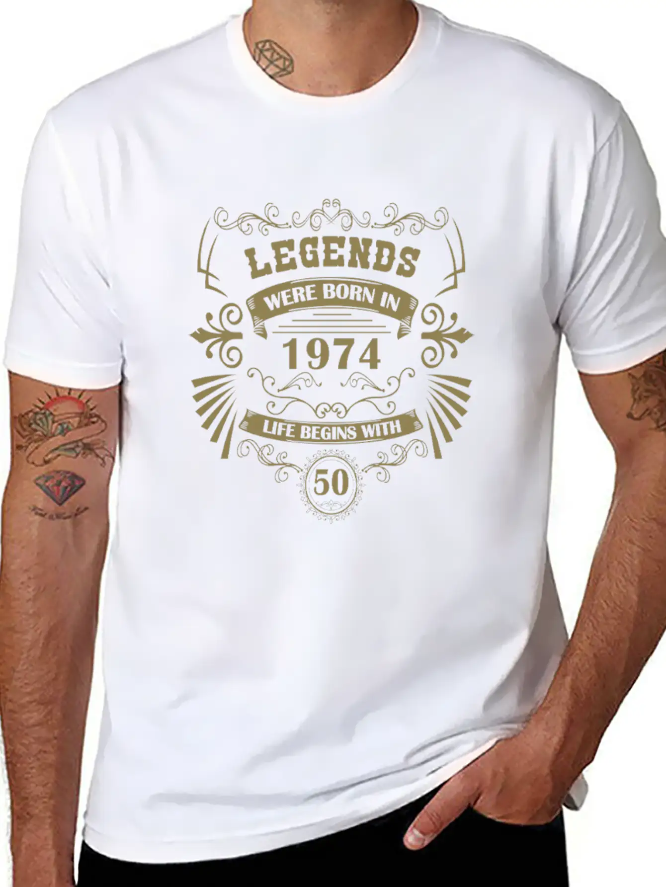 50th Birthday Vintage 1974 Vintage Western Lightweight Cotton T-Shirt – Daily Comfort Graphic Shirt