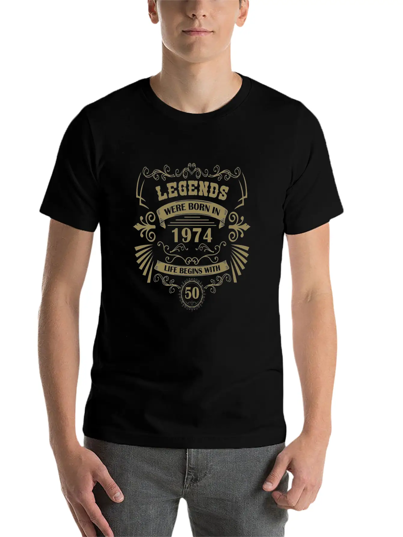 50th Birthday Vintage 1974 Vintage Western Lightweight Cotton T-Shirt – Daily Comfort Graphic Shirt