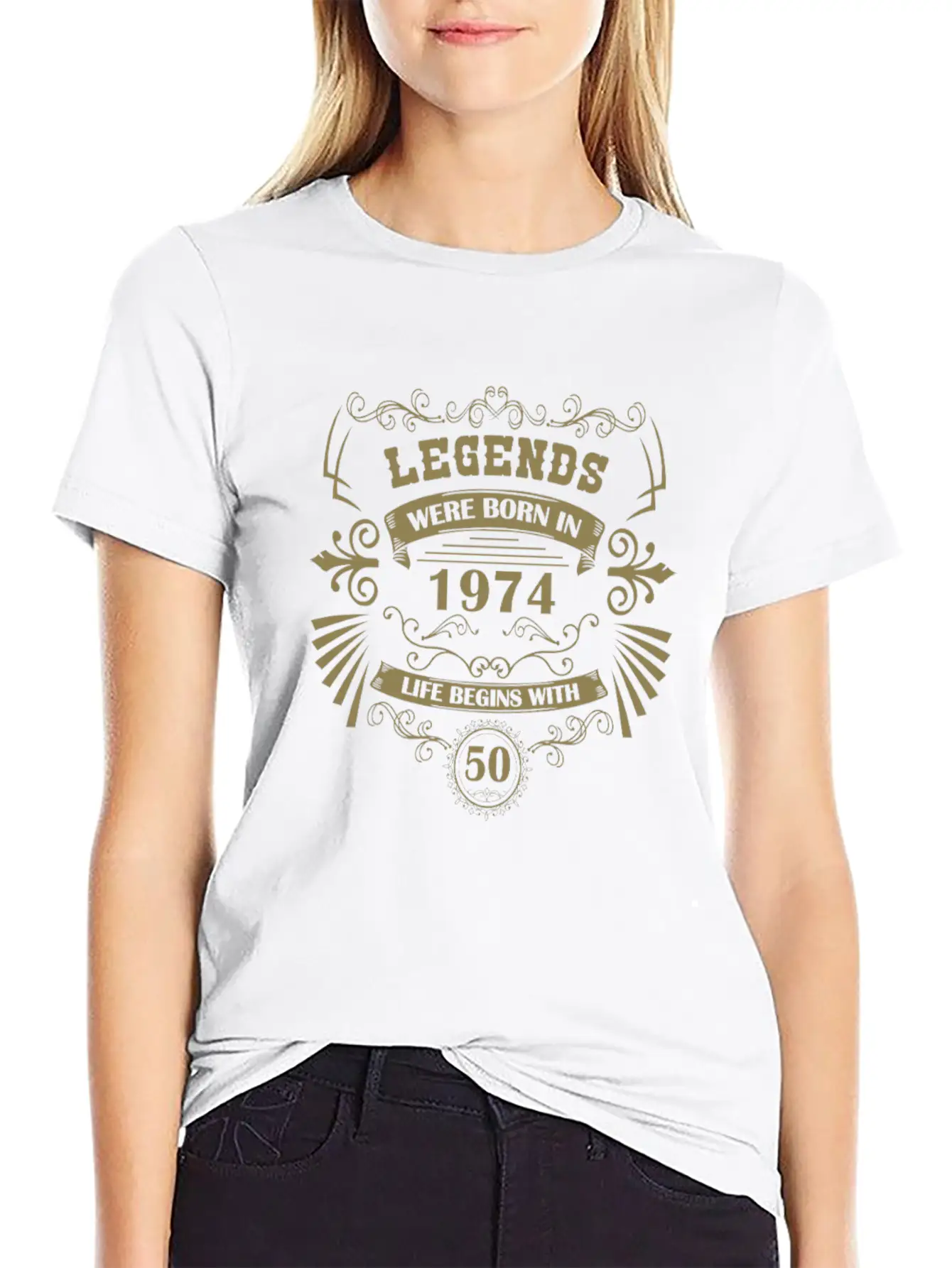 50th Birthday Vintage 1974 Vintage Western Lightweight Cotton T-Shirt – Daily Comfort Graphic Shirt