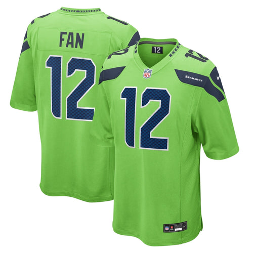 12s Seattle Seahawks Nike  Game Jersey - Neon Green