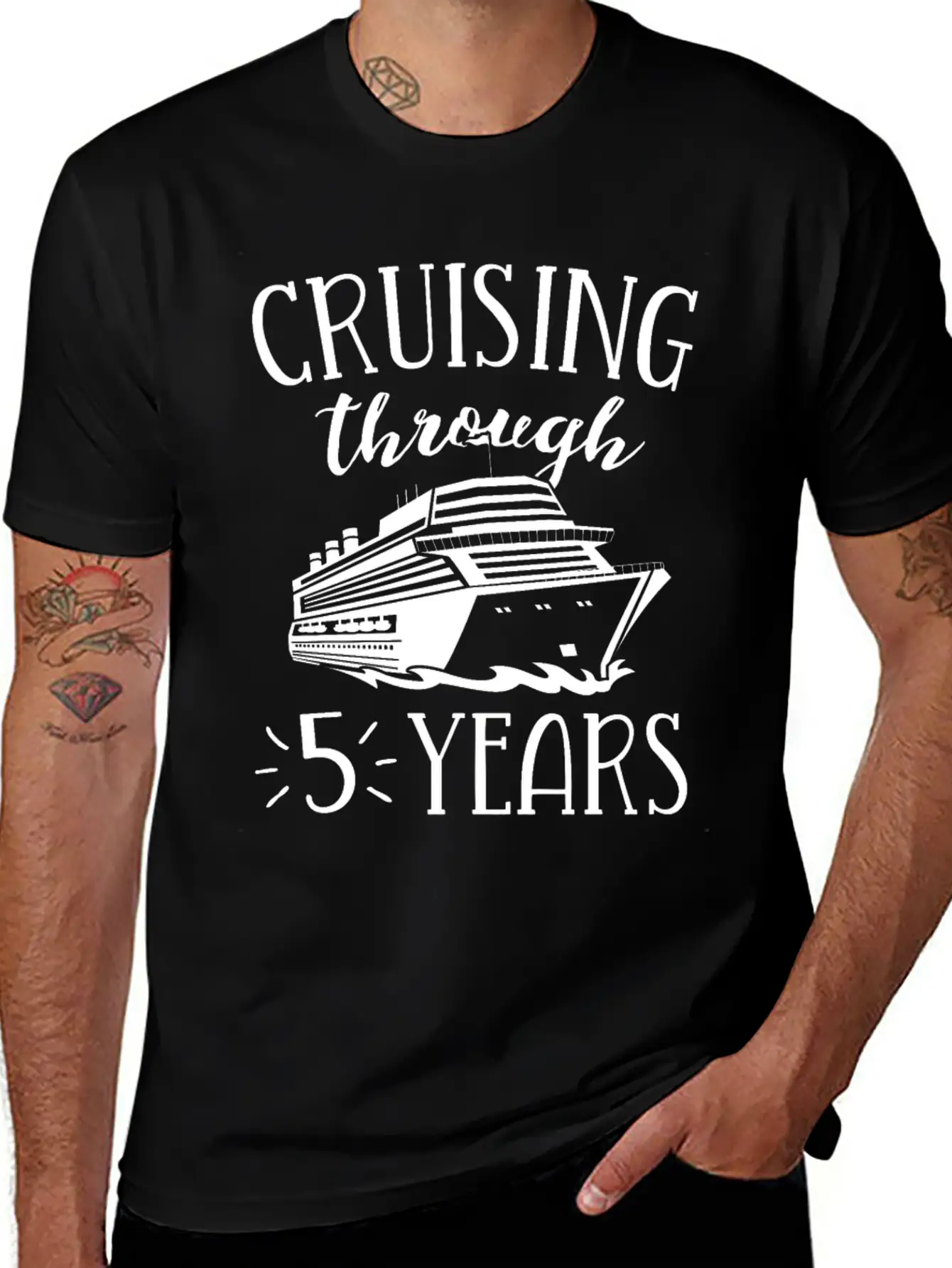 5th Anniversary Cruise TShirt Vacation Match Modern Fit Casual T-Shirt – Clean And Versatile Design