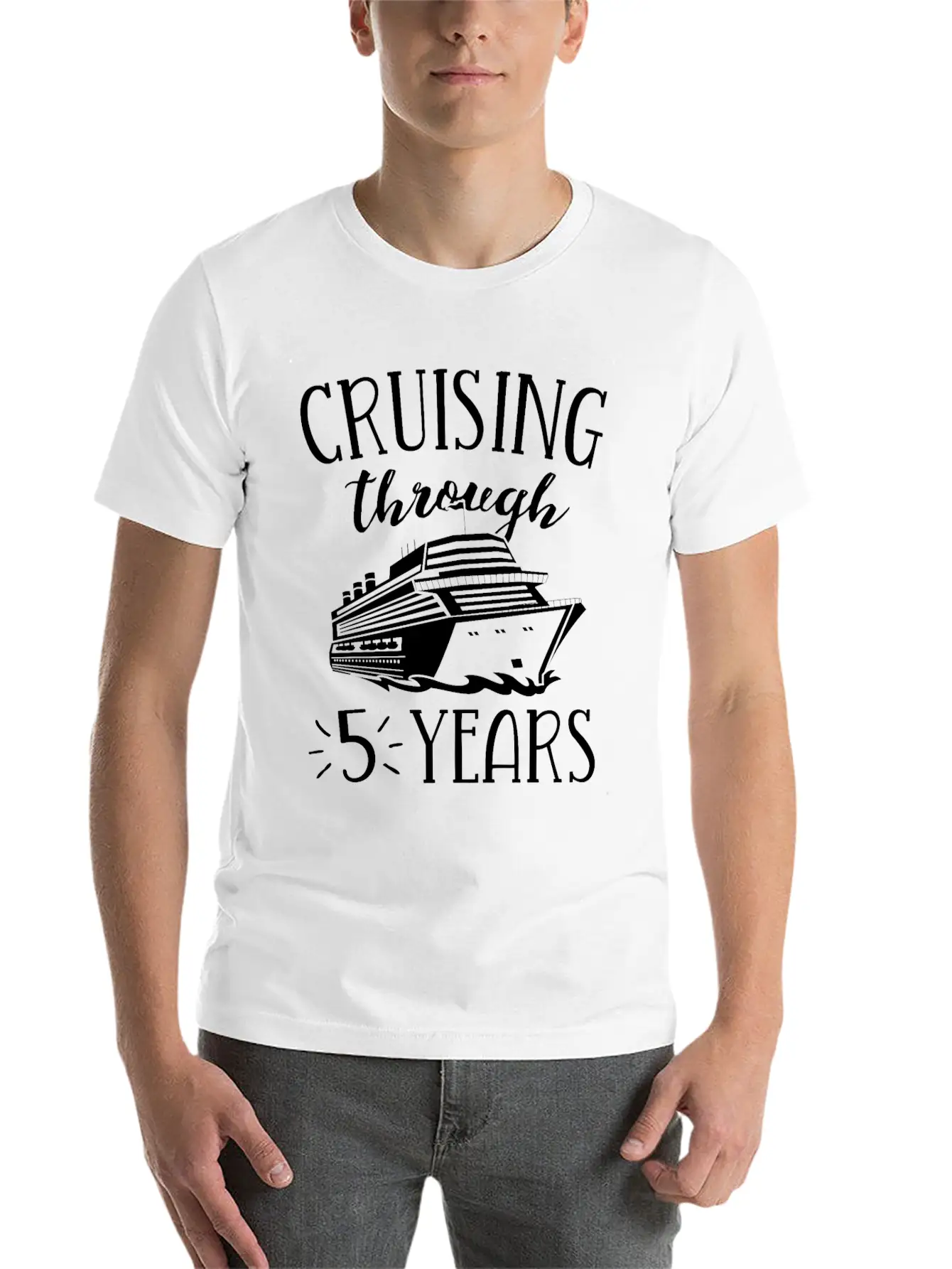 5th Anniversary Cruise TShirt Vacation Match Modern Fit Casual T-Shirt – Clean And Versatile Design