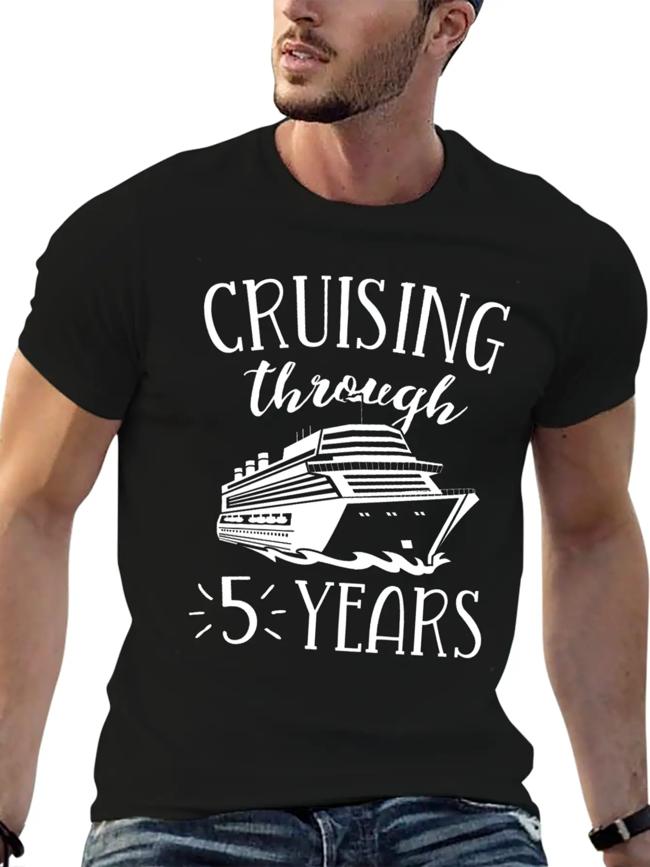 5th Anniversary Cruise TShirt Vacation Match Modern Fit Casual T-Shirt – Clean And Versatile Design