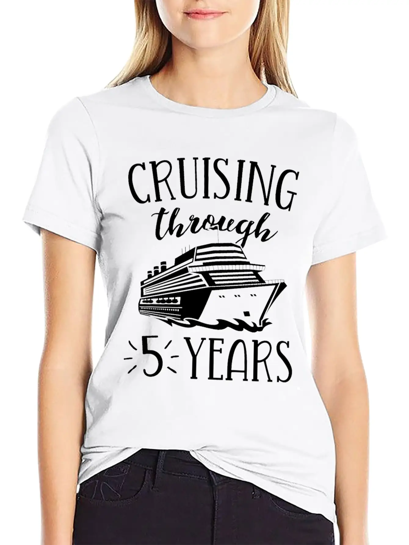 5th Anniversary Cruise TShirt Vacation Match Modern Fit Casual T-Shirt – Clean And Versatile Design