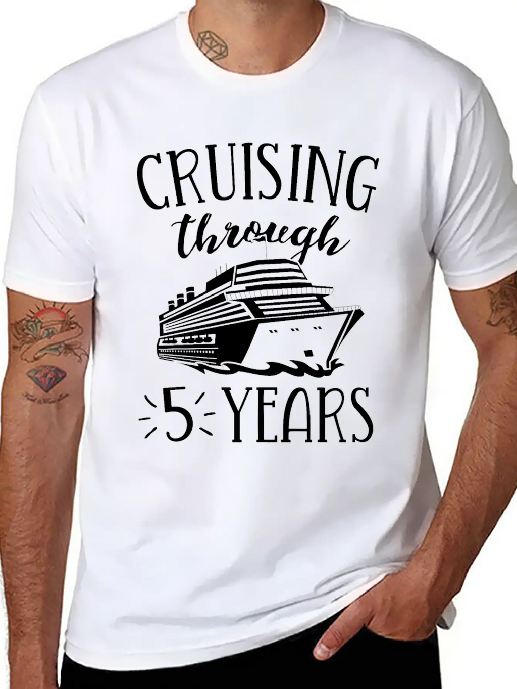 5th Anniversary Cruise TShirt Vacation Match Modern Fit Casual T-Shirt – Clean And Versatile Design