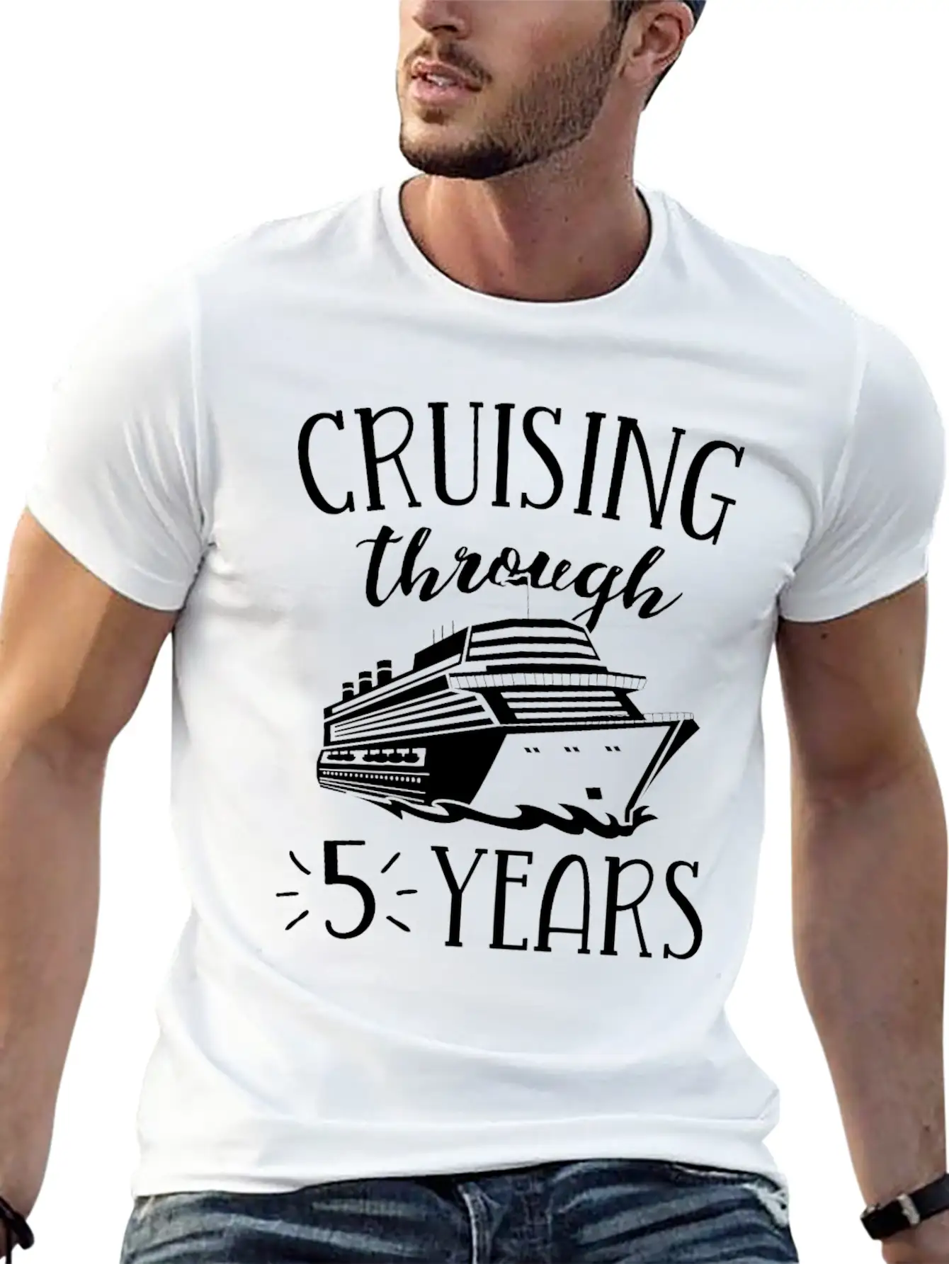 5th Anniversary Cruise TShirt Vacation Match Modern Fit Casual T-Shirt – Clean And Versatile Design