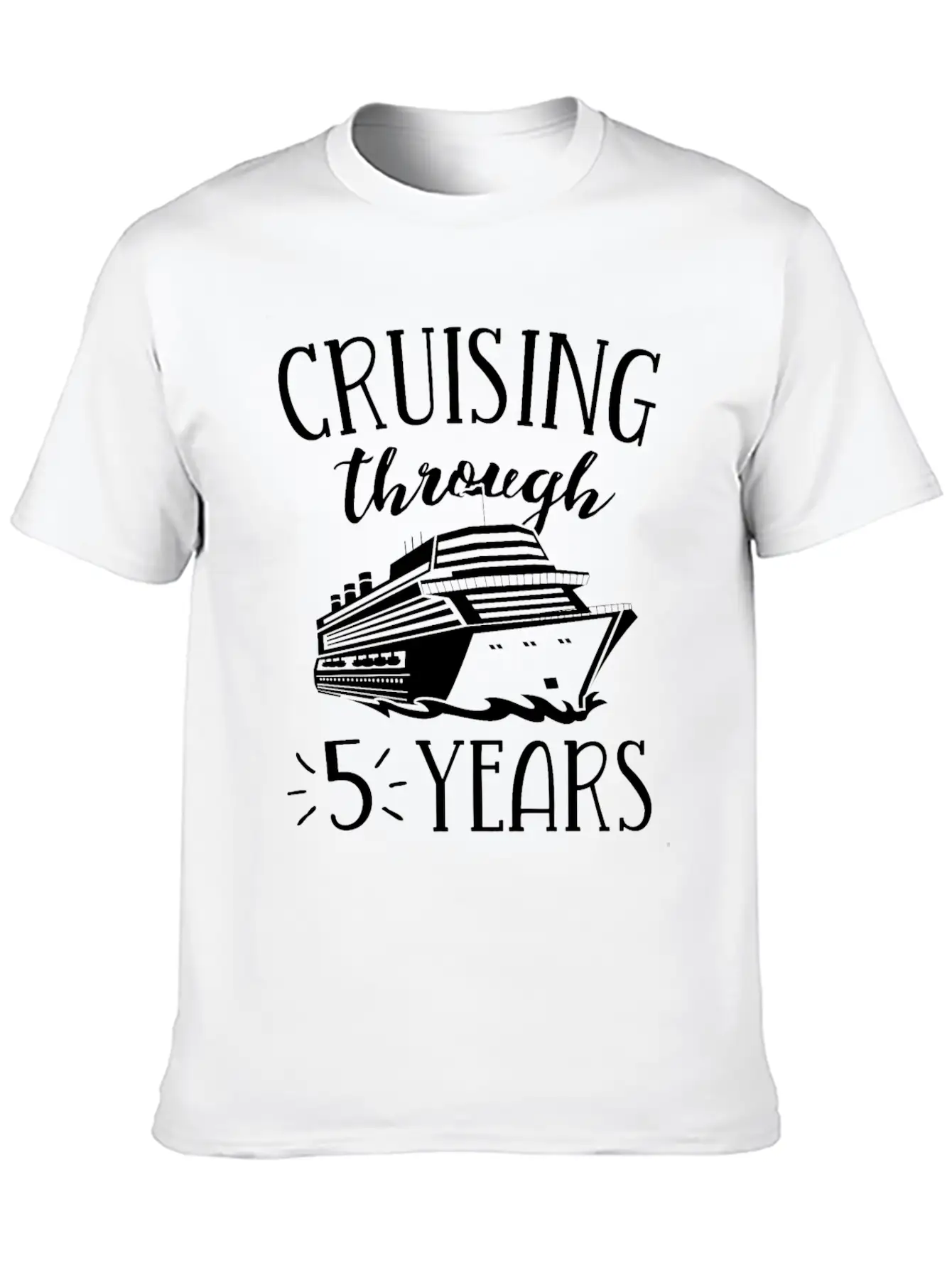 5th Anniversary Cruise TShirt Vacation Match Modern Fit Casual T-Shirt – Clean And Versatile Design
