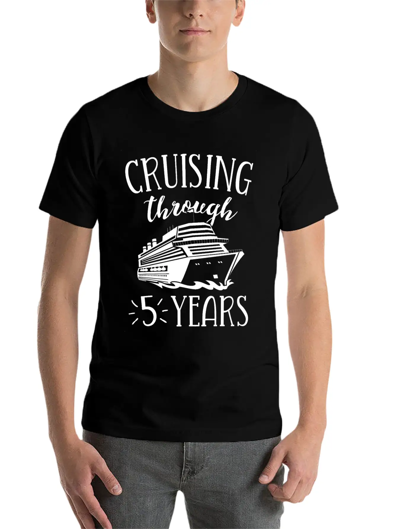 5th Anniversary Cruise TShirt Vacation Match Modern Fit Casual T-Shirt – Clean And Versatile Design